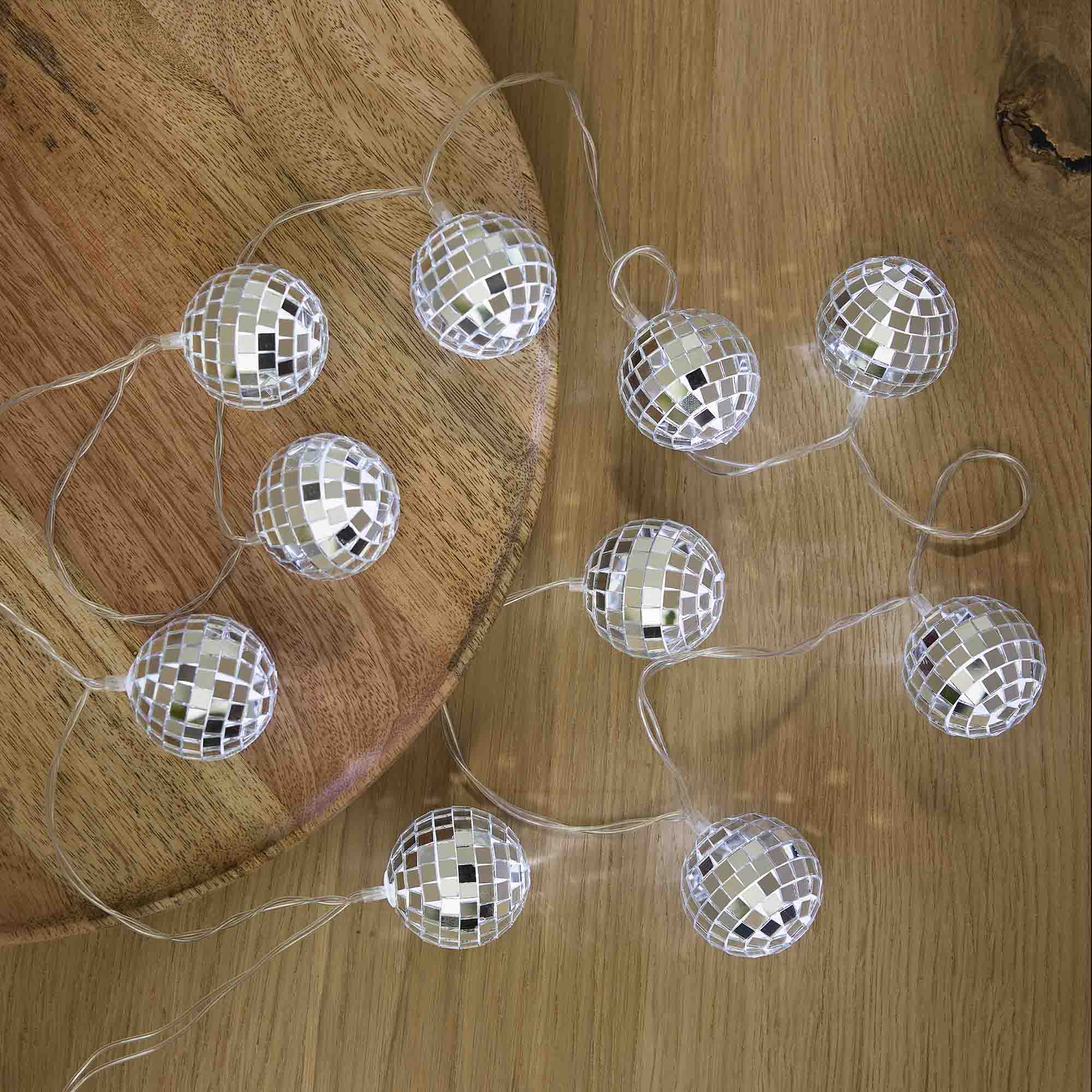 LED-Lichterkette Discokugel, 10er