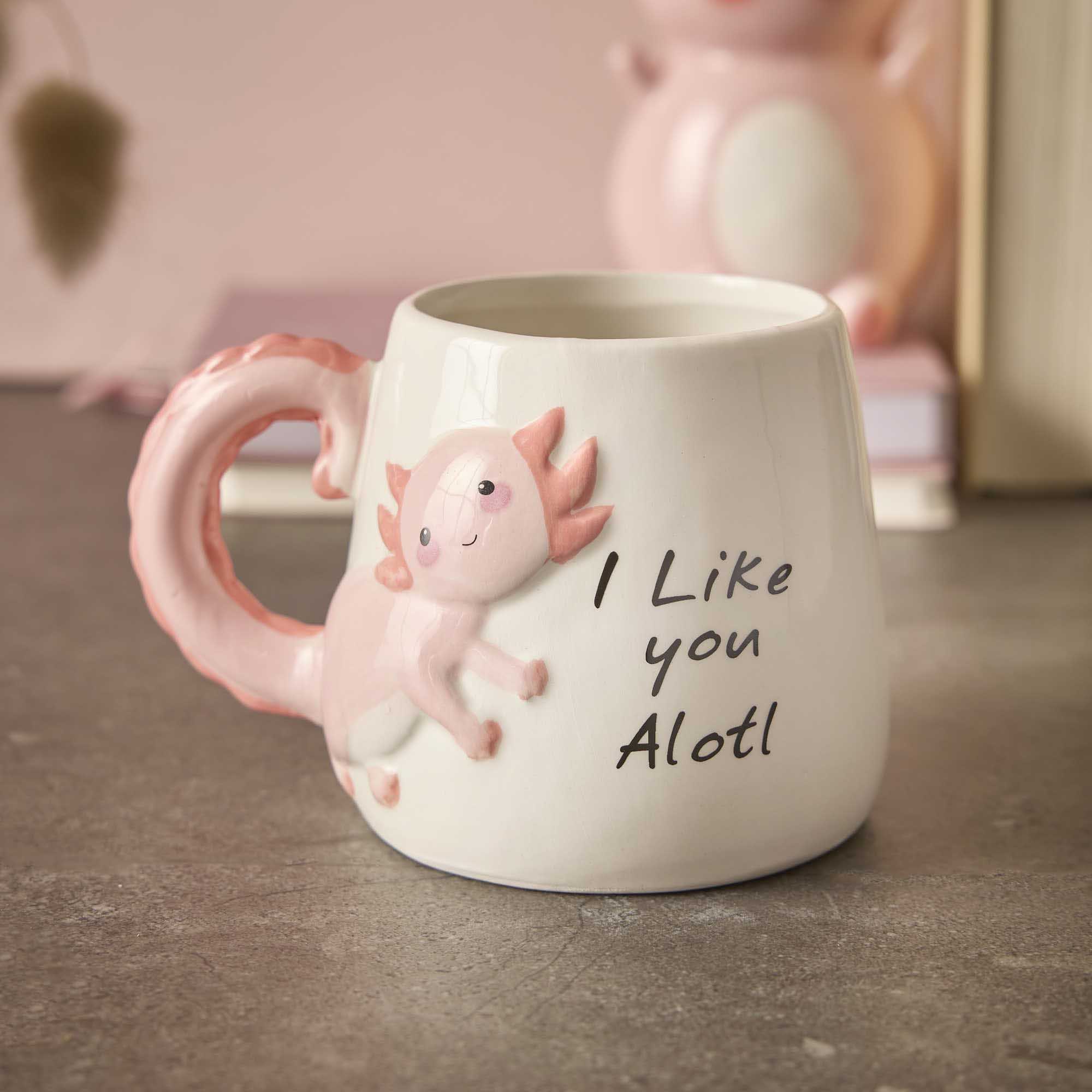 Becher Axolotl, rosa/weiß, 550 ml