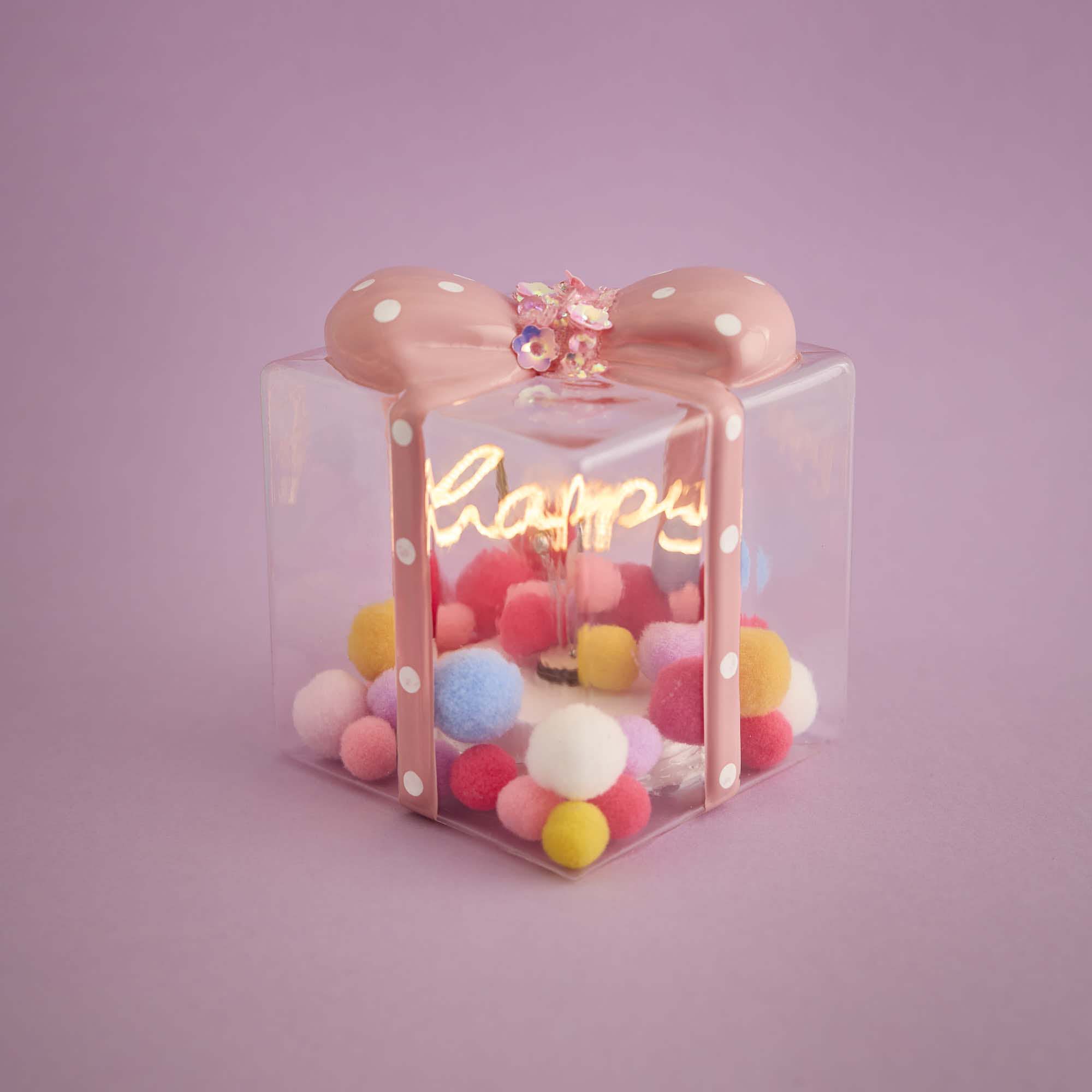 LED-Objekt Happy Birthday Geschenk, 9.5 cm