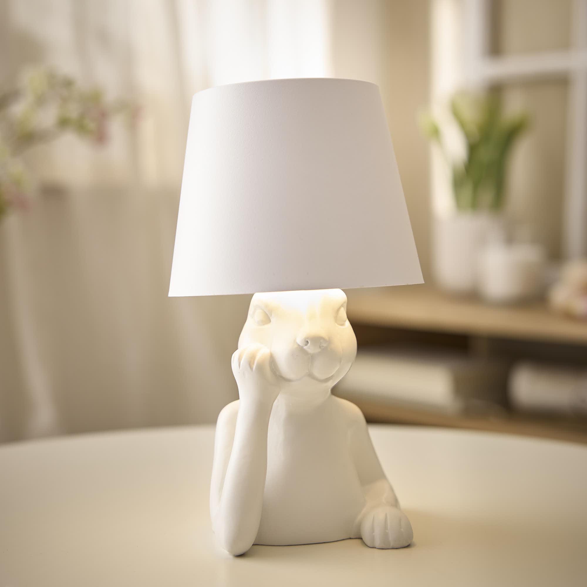 Leuchte Hase, weiß/matt, 19 cm
