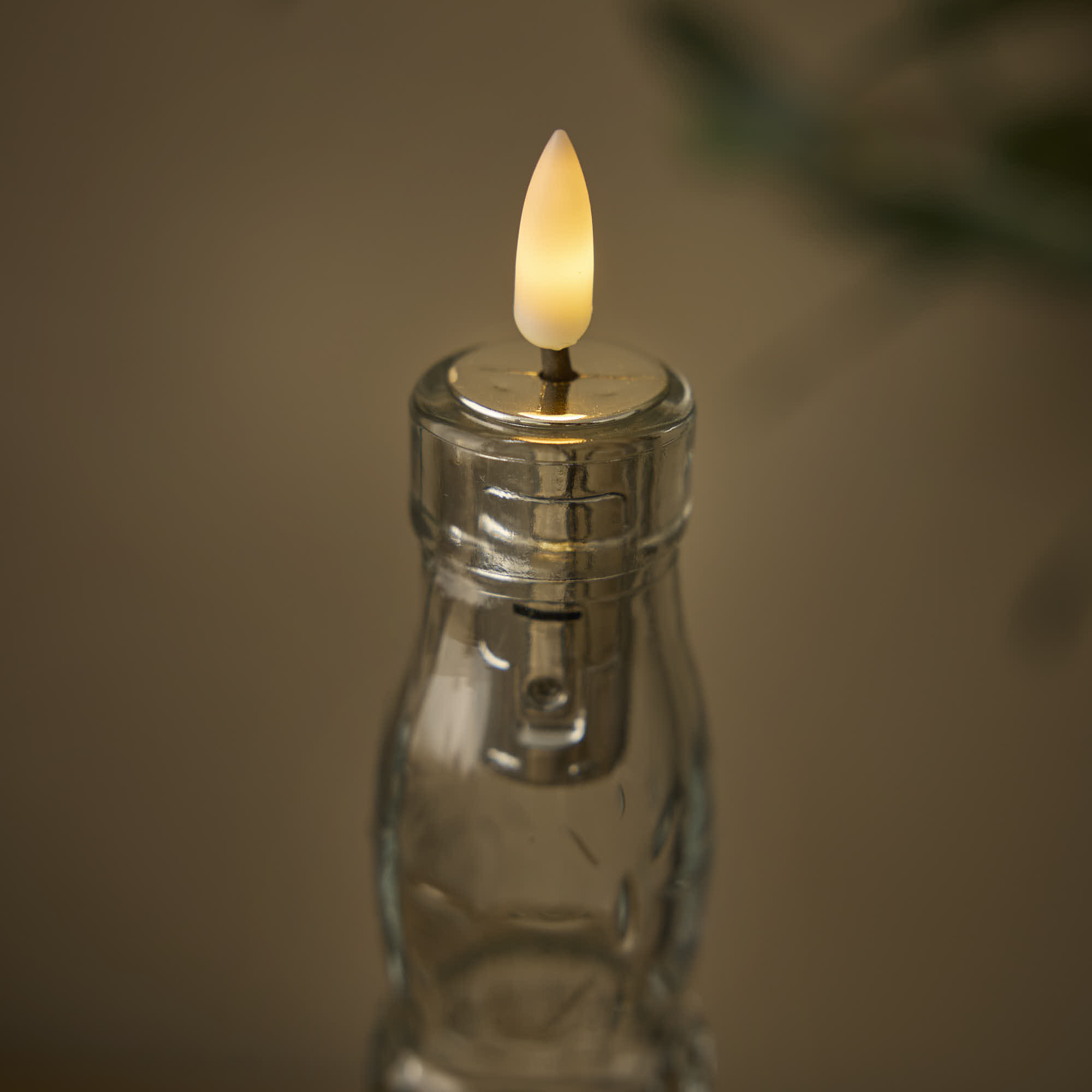 LED-Kerze für Flasche, silber