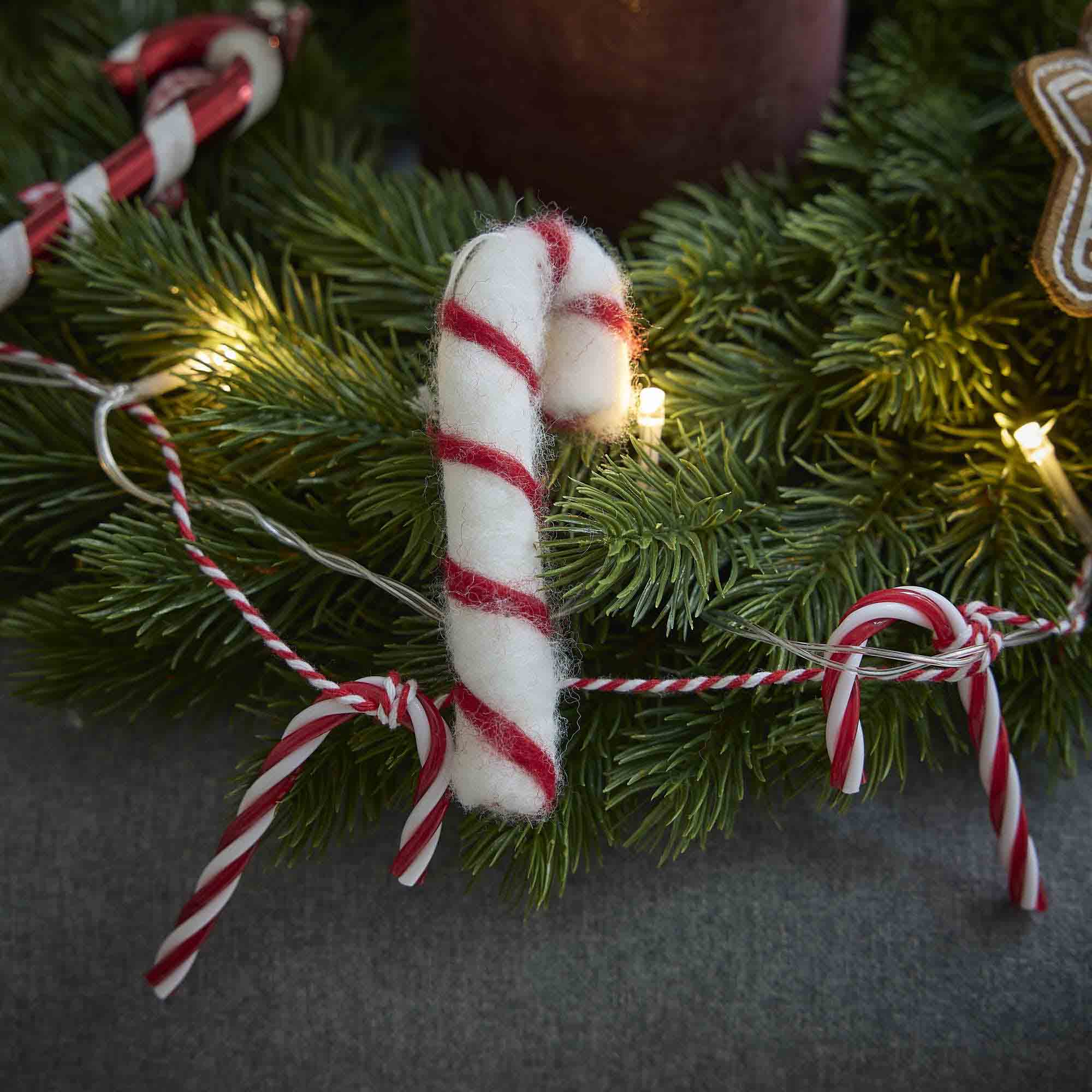 Anhänger Zuckerstange, weiß, 11 cm