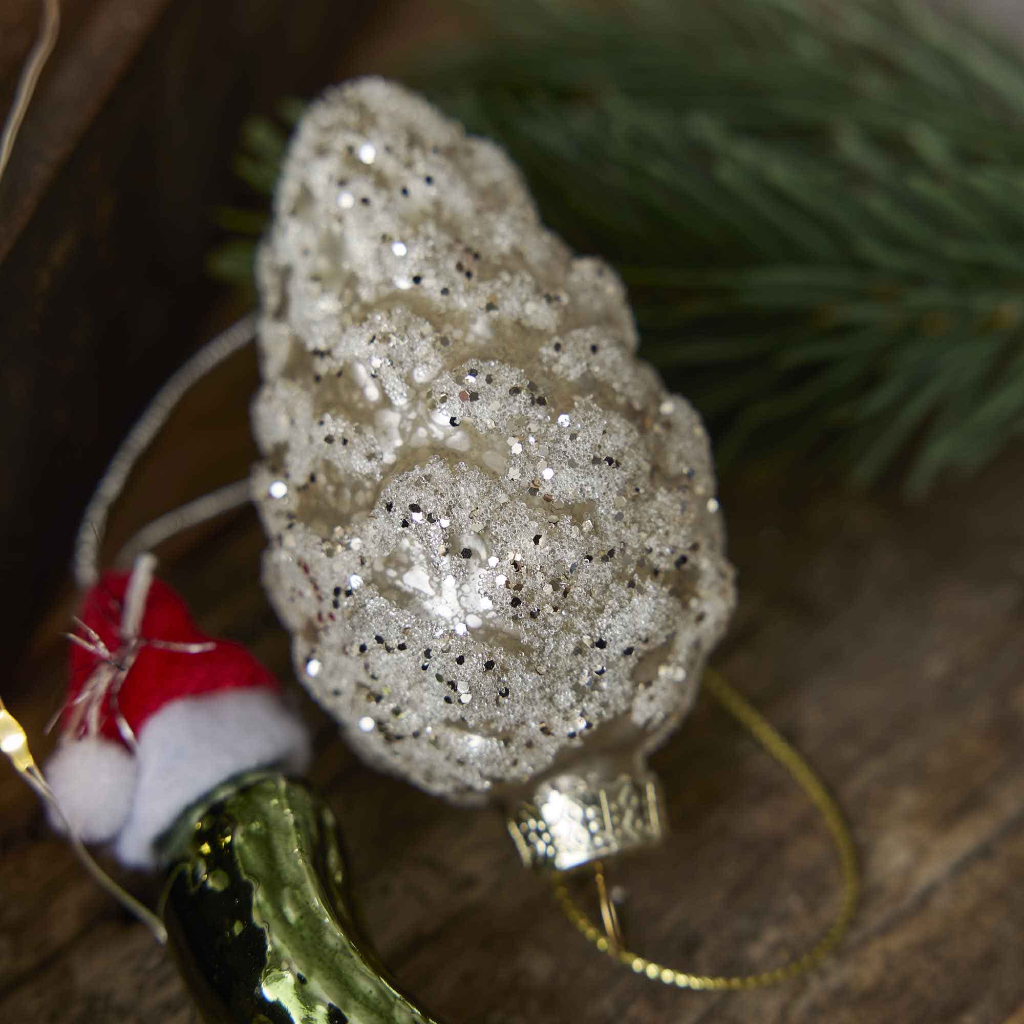 Anhänger Zapfen, Kristall/champagner, 5.5 x 8.5 cm