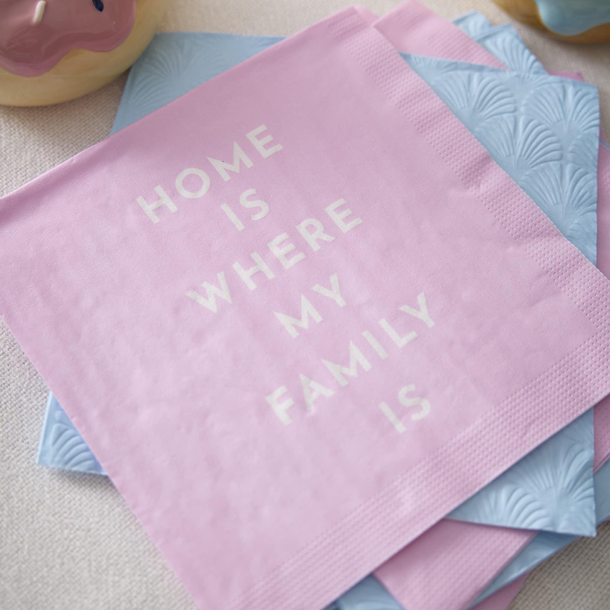 Serviette Home, pink, 20 Stück