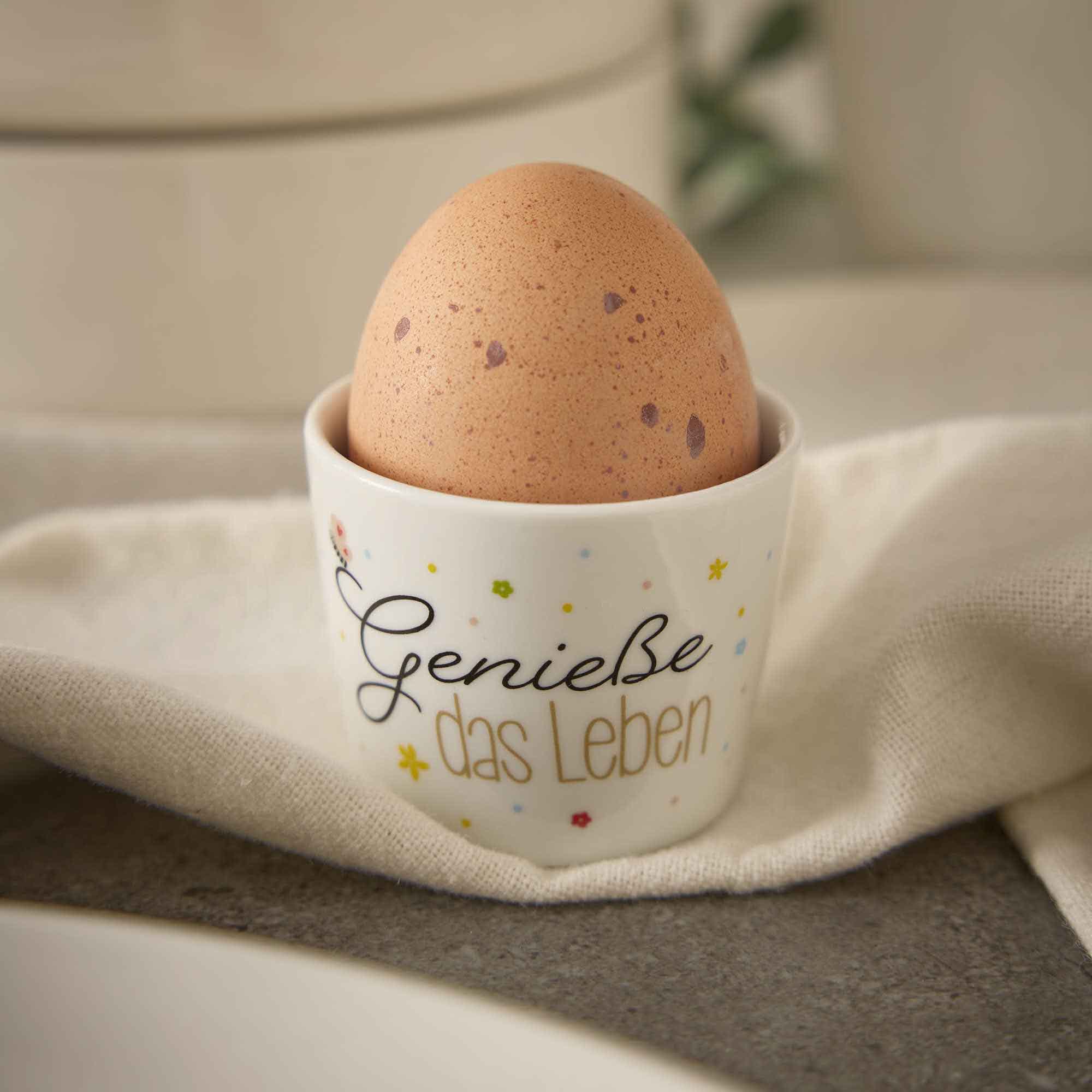 Eierbecher, Genieße das Leben