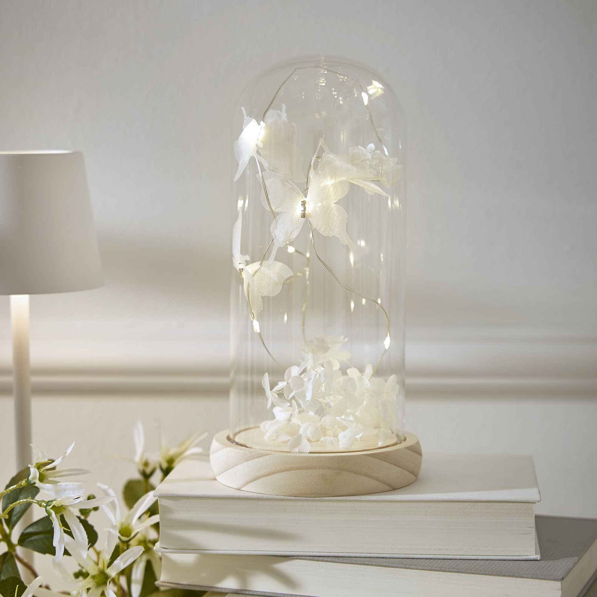 LED-Glocke Schmetterling, wei&szlig;, 22 cm