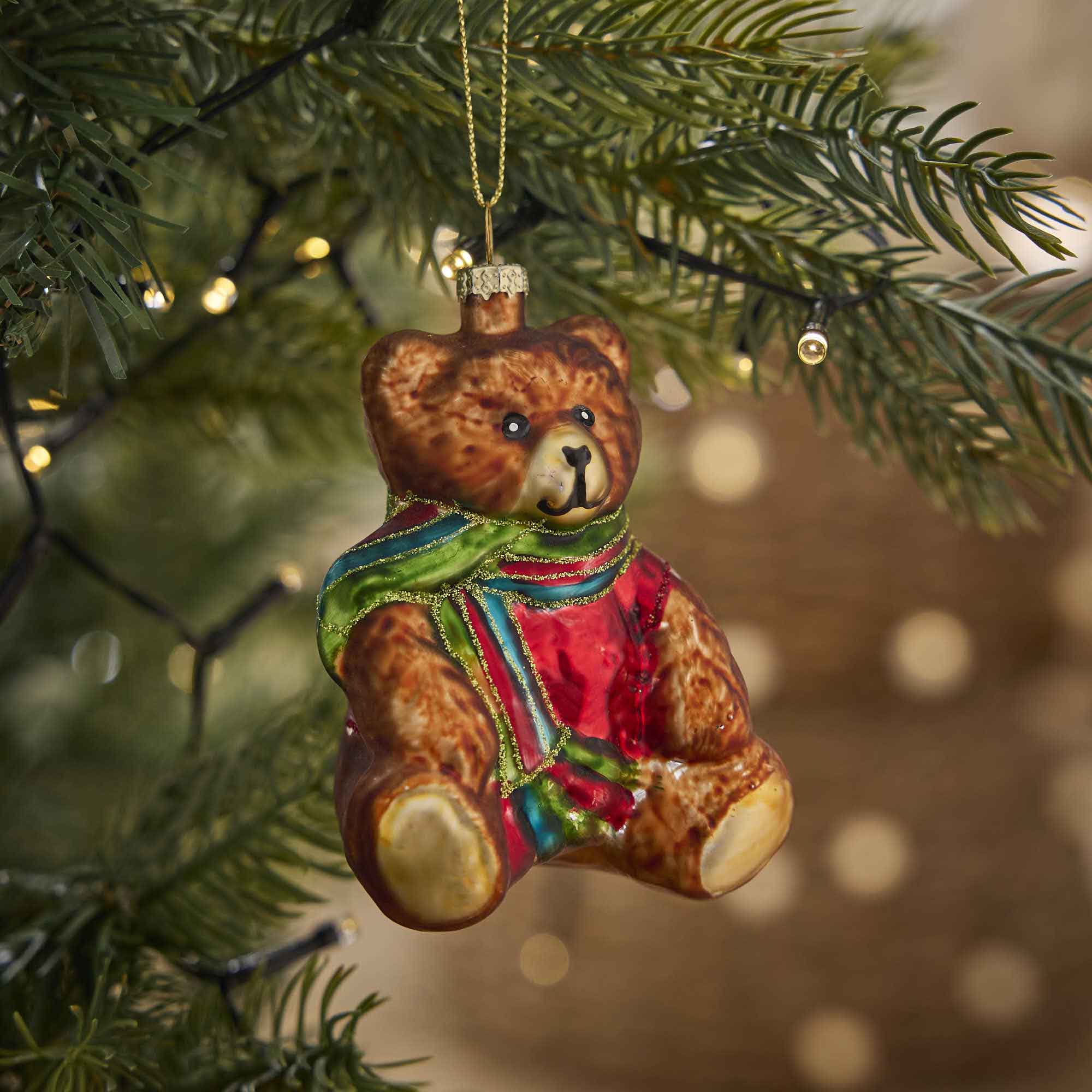 Anhänger Fancy, bunt, Teddy mit Multischal, 9.5 cm