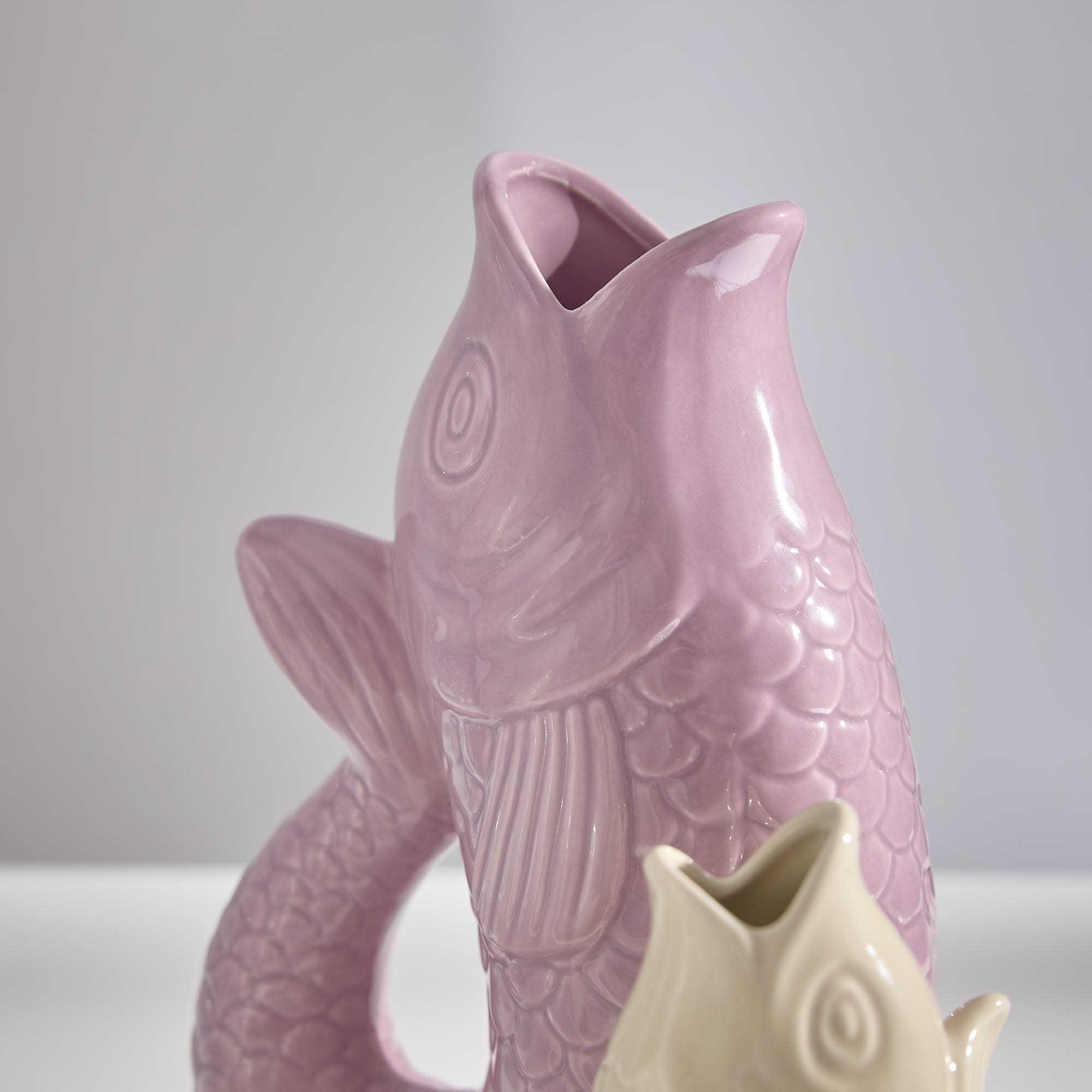 Vase Fisch, rosa, 25 cm