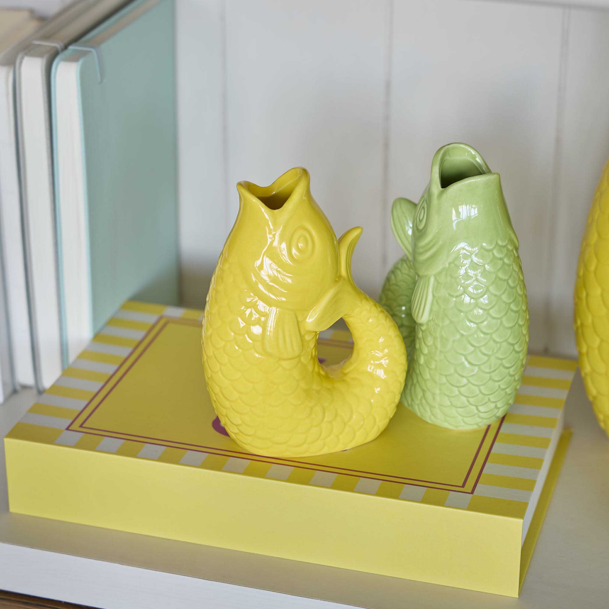 Vase Fisch, gelb, 14.5 cm
