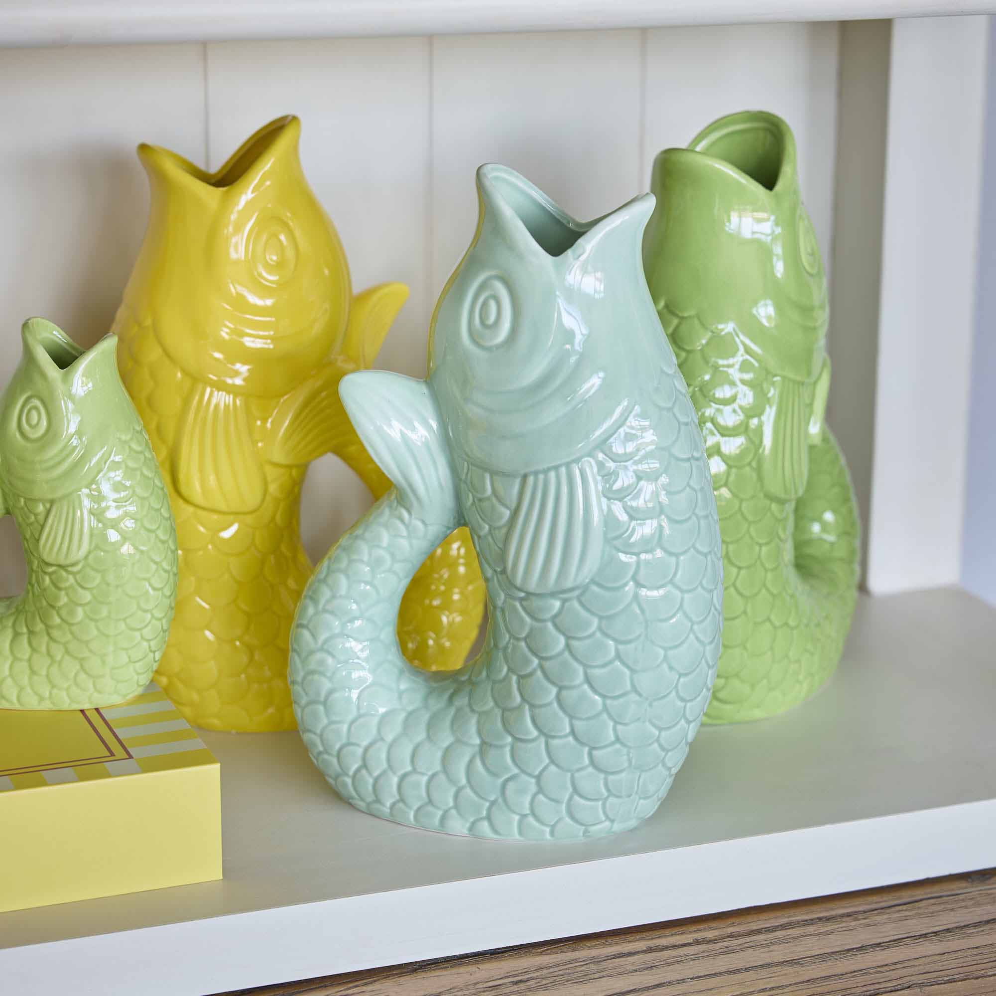 Vase Fisch, mint, 25 cm