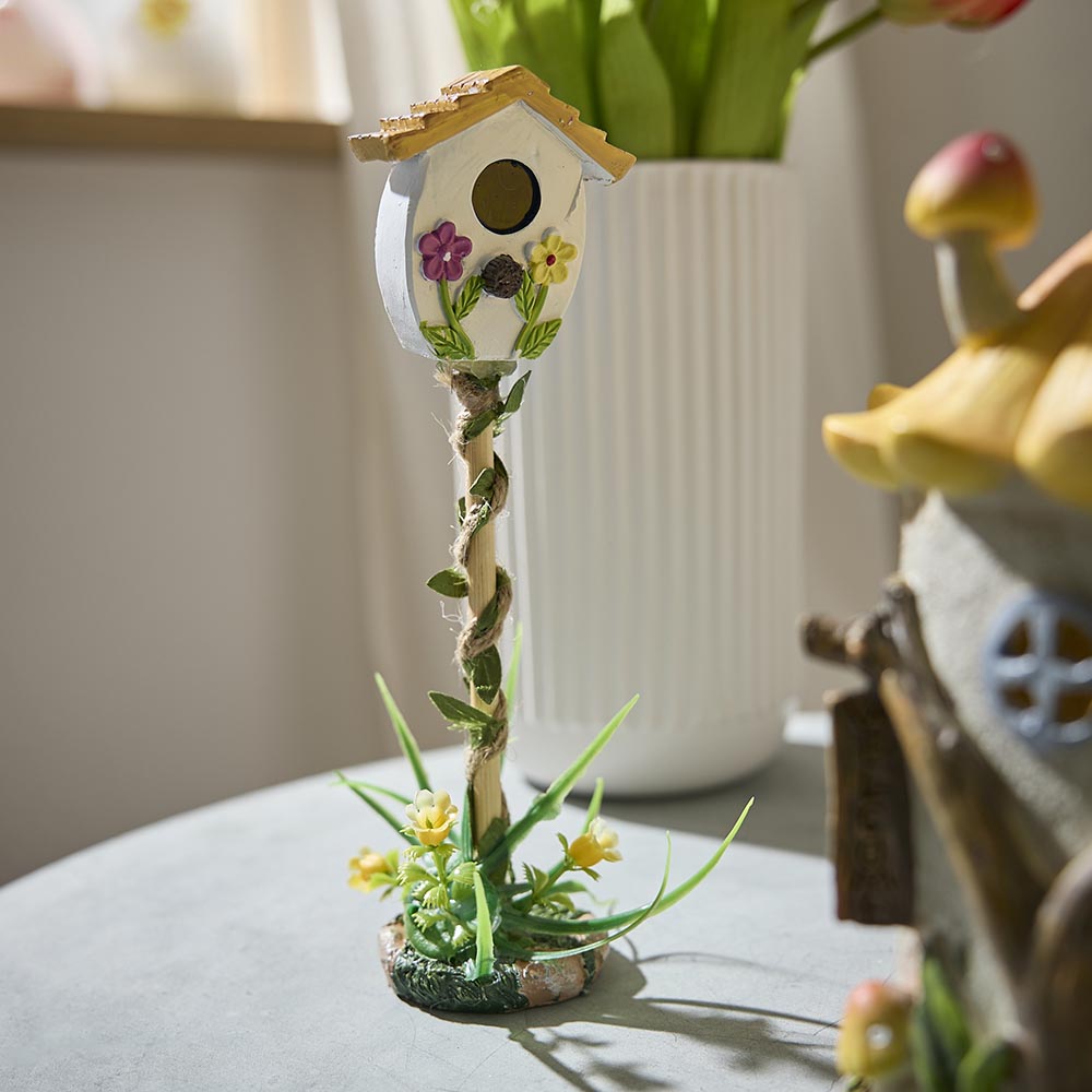 Deko-Vogelhaus, weiß, 19 cm