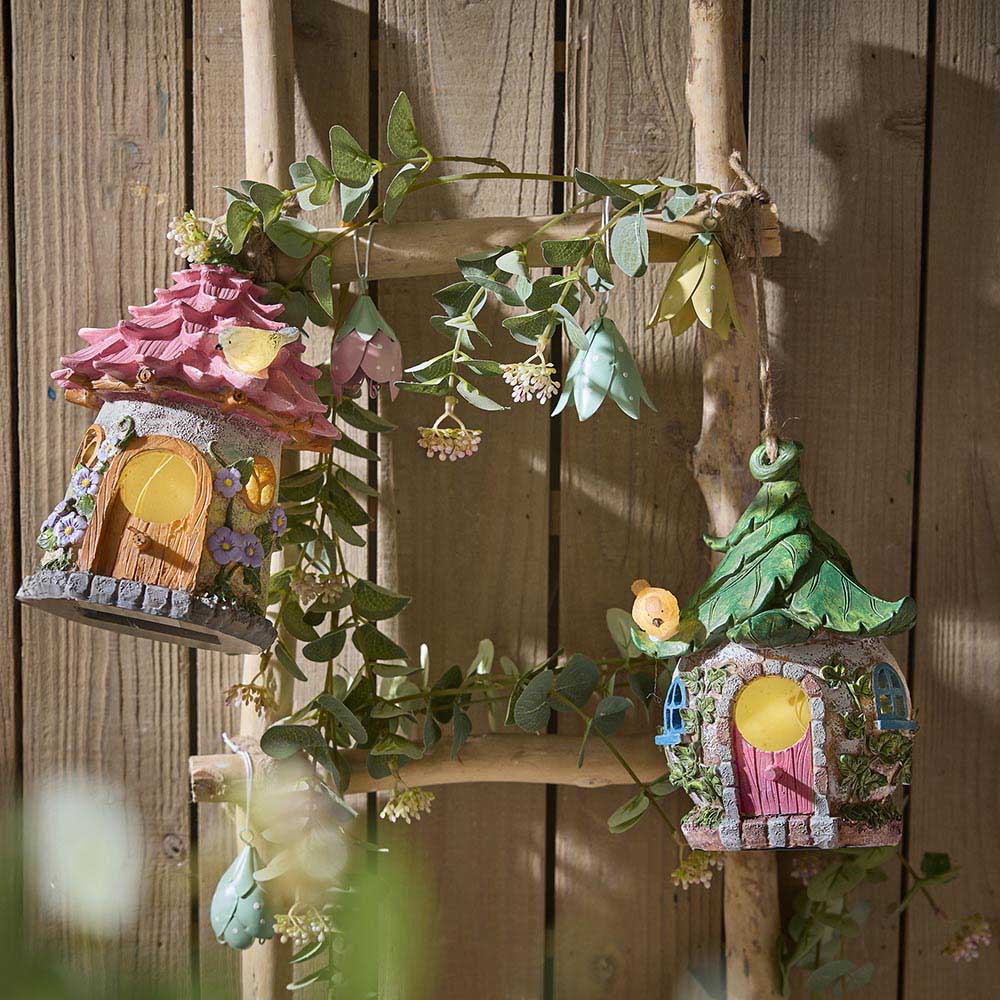 LED-Vogelhaus Blüten, grün, 22 cm