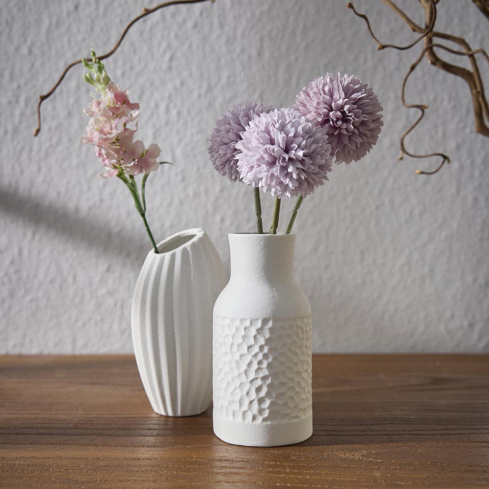 Vase Struktur, Flasche/matt, 14.5 cm