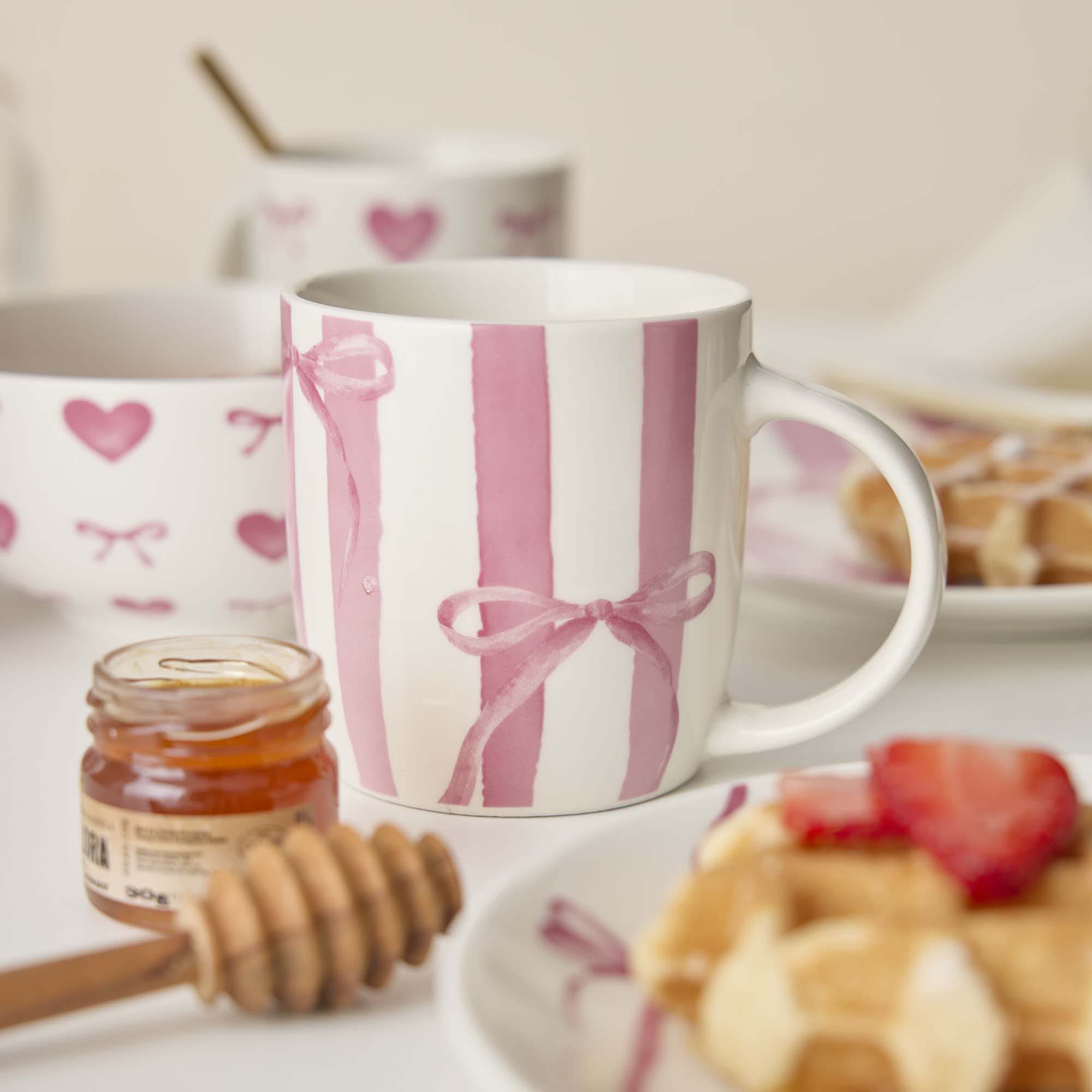 Becher Schleife, Streifen, 325 ml