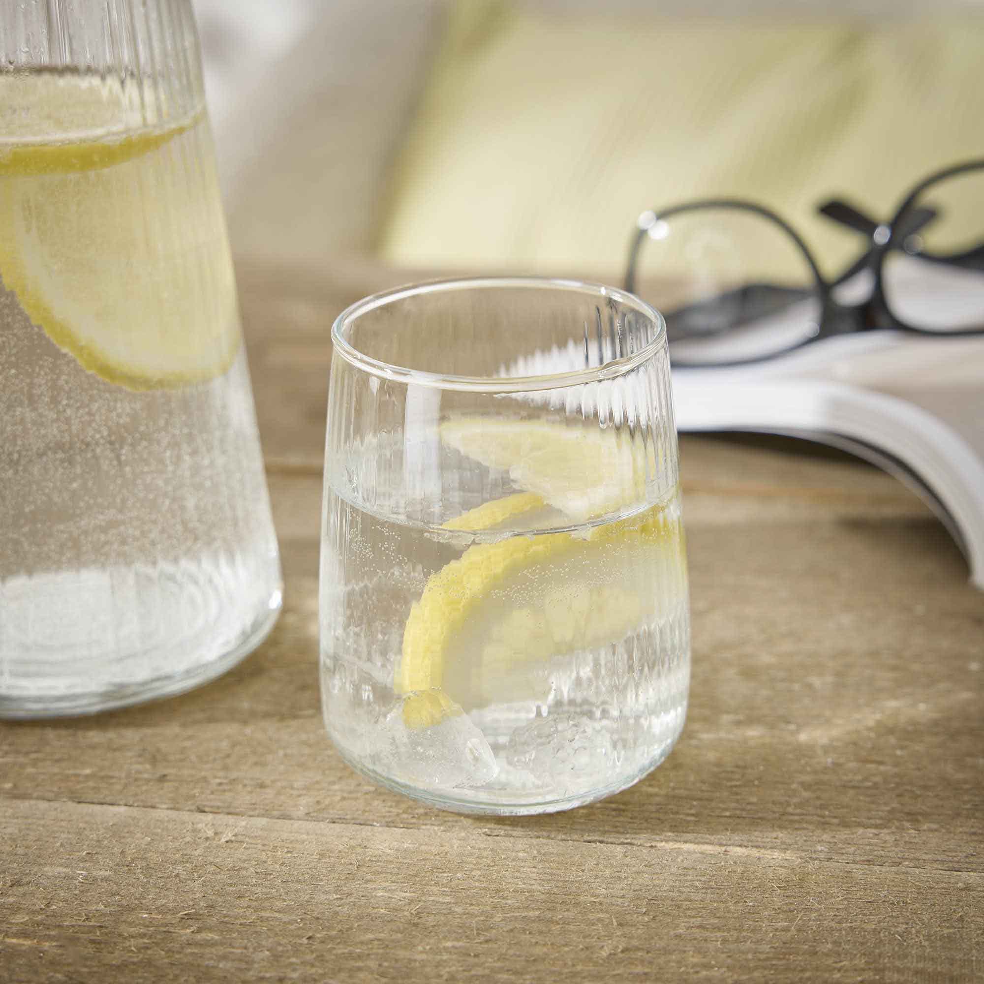 Wasserglas Rillen, bauchig, 300 ml