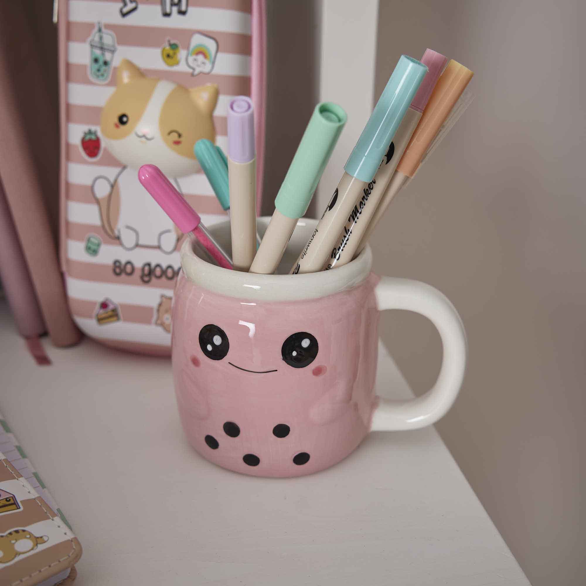 Becher Bubble Tea, rosa, 370 ml