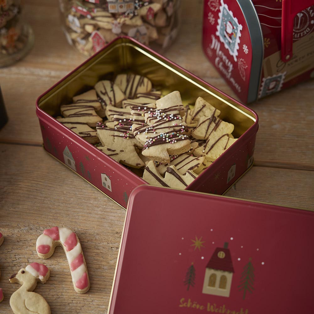 3er Set Keksdose Häuser, eckig