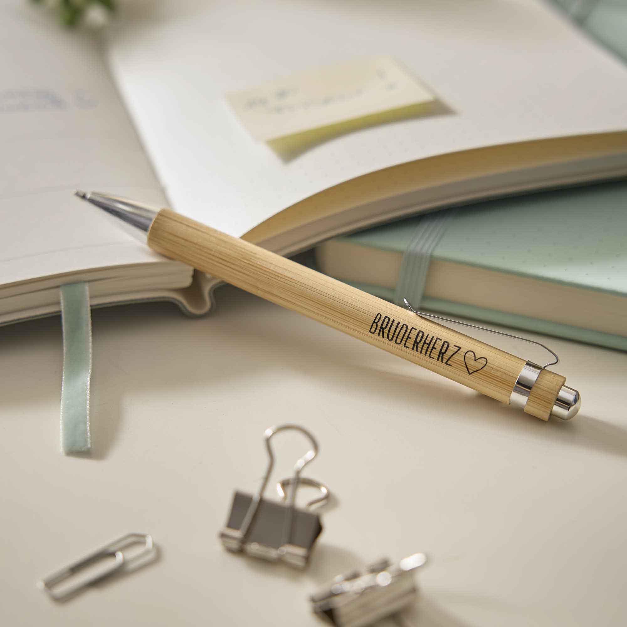 Kugelschreiber Bambus, Bruderherz