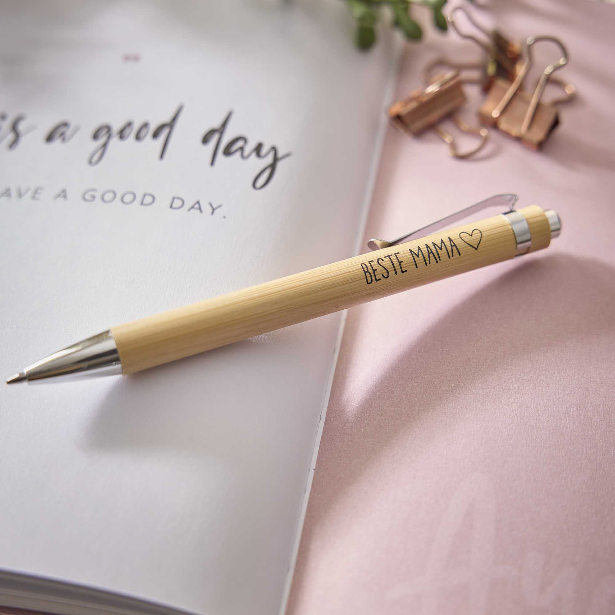 Kugelschreiber Bambus, Beste Mama