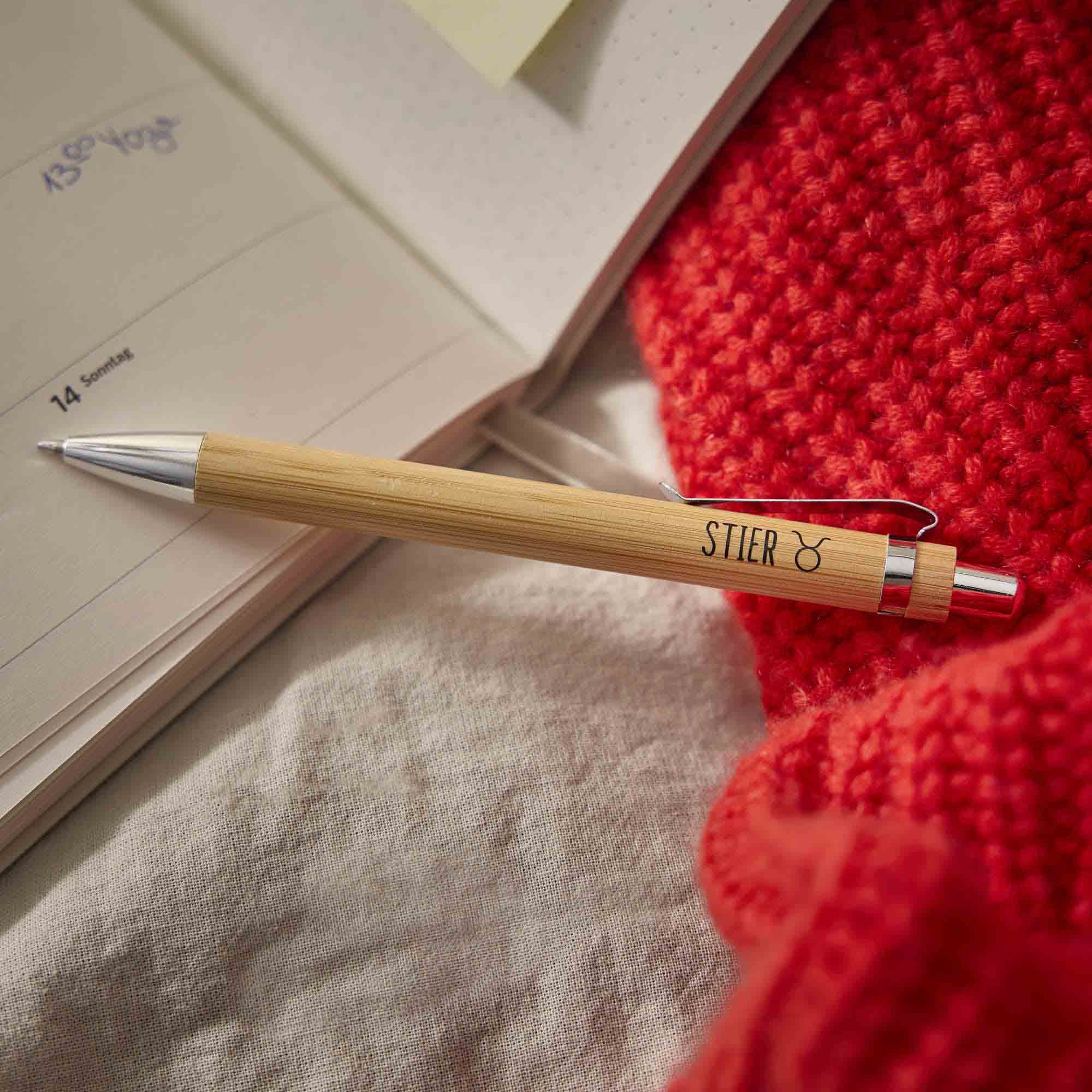 Kugelschreiber Bambus, Stier