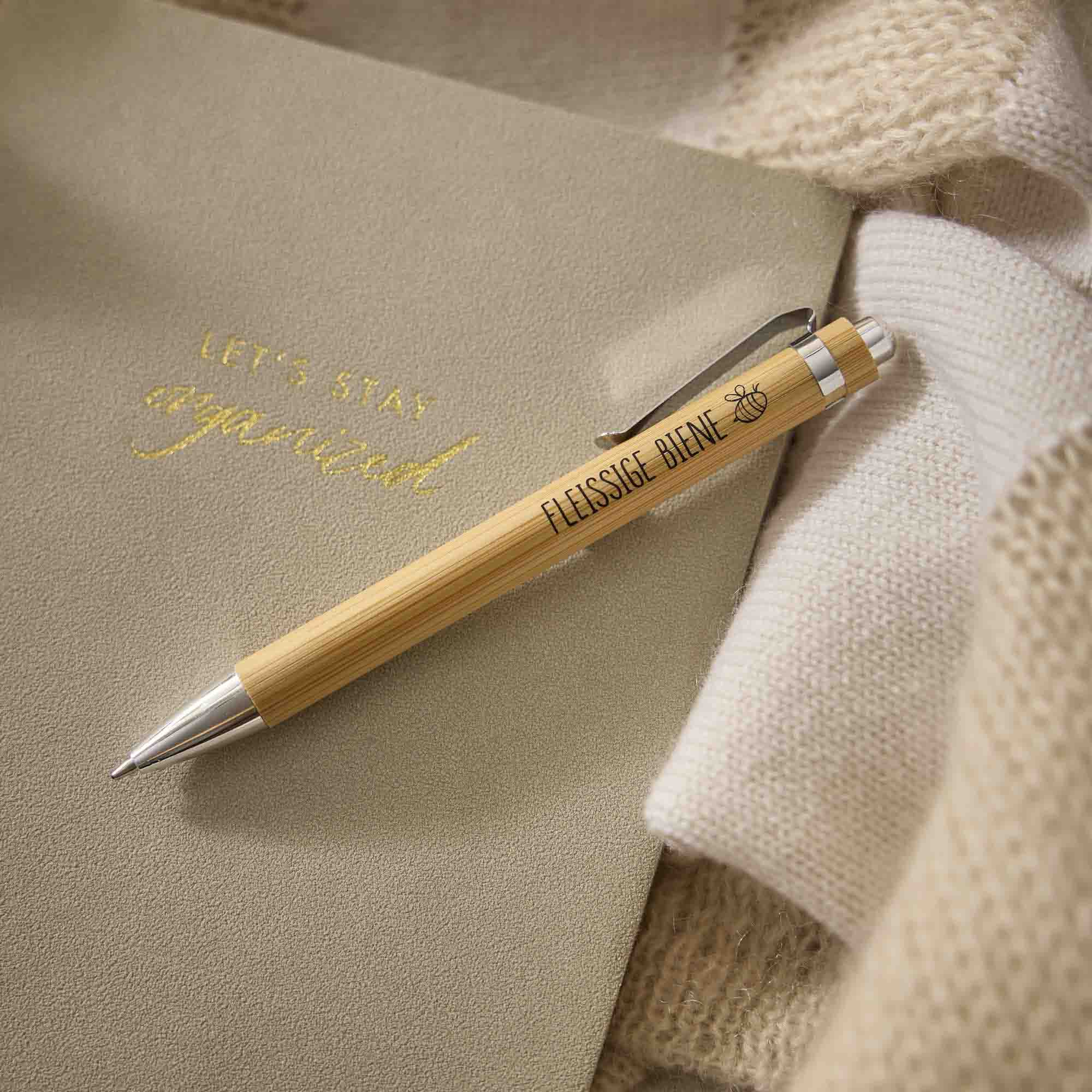 Kugelschreiber Bambus, Fleissige Biene