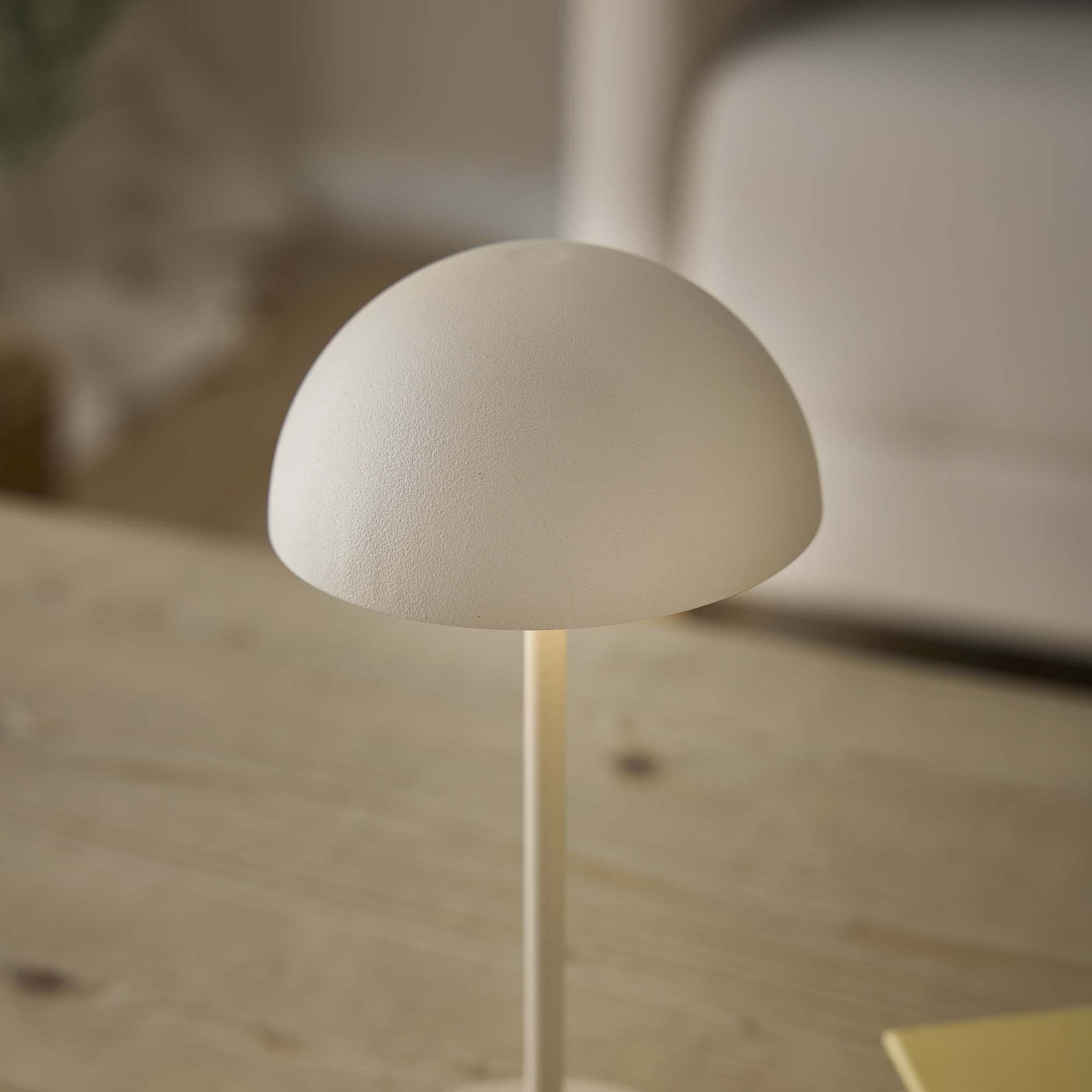 Deko-Leuchte Halbrund, creme, 20 cm