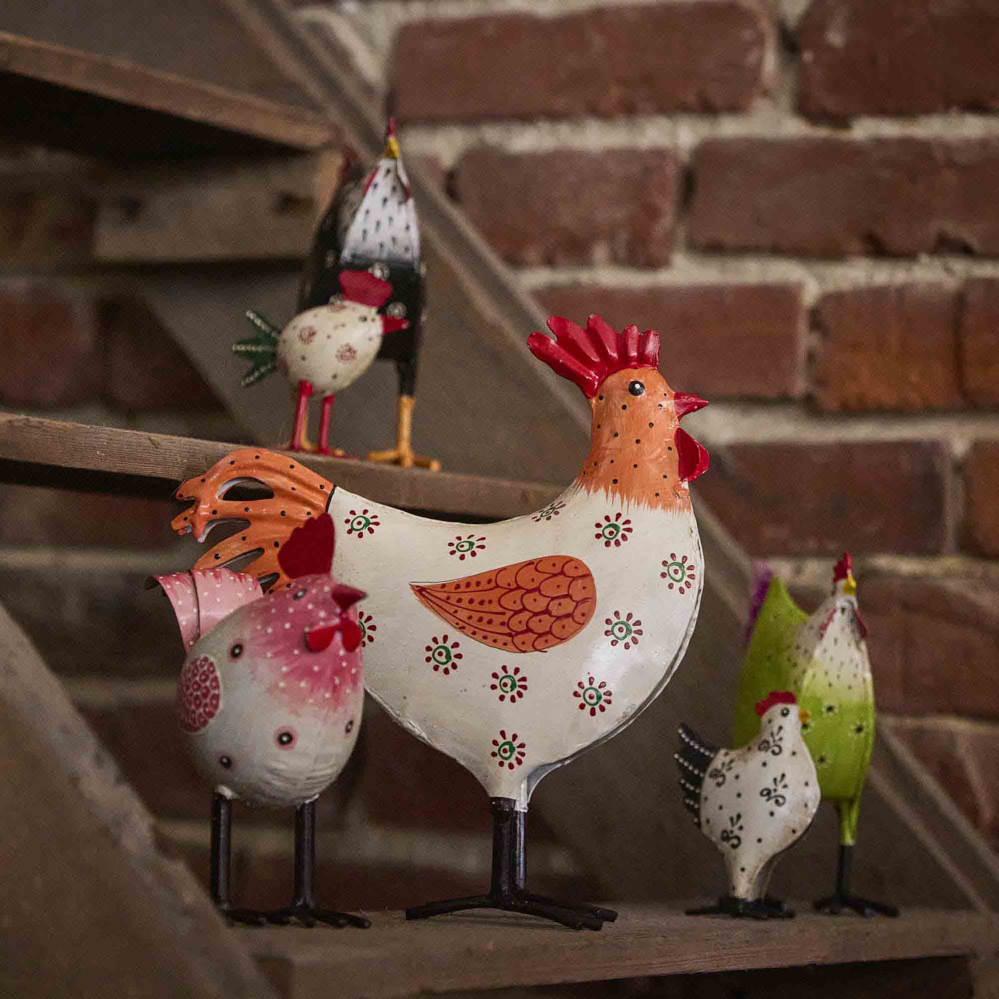 Hahn Tim, weiß/orange/rot, 25 cm