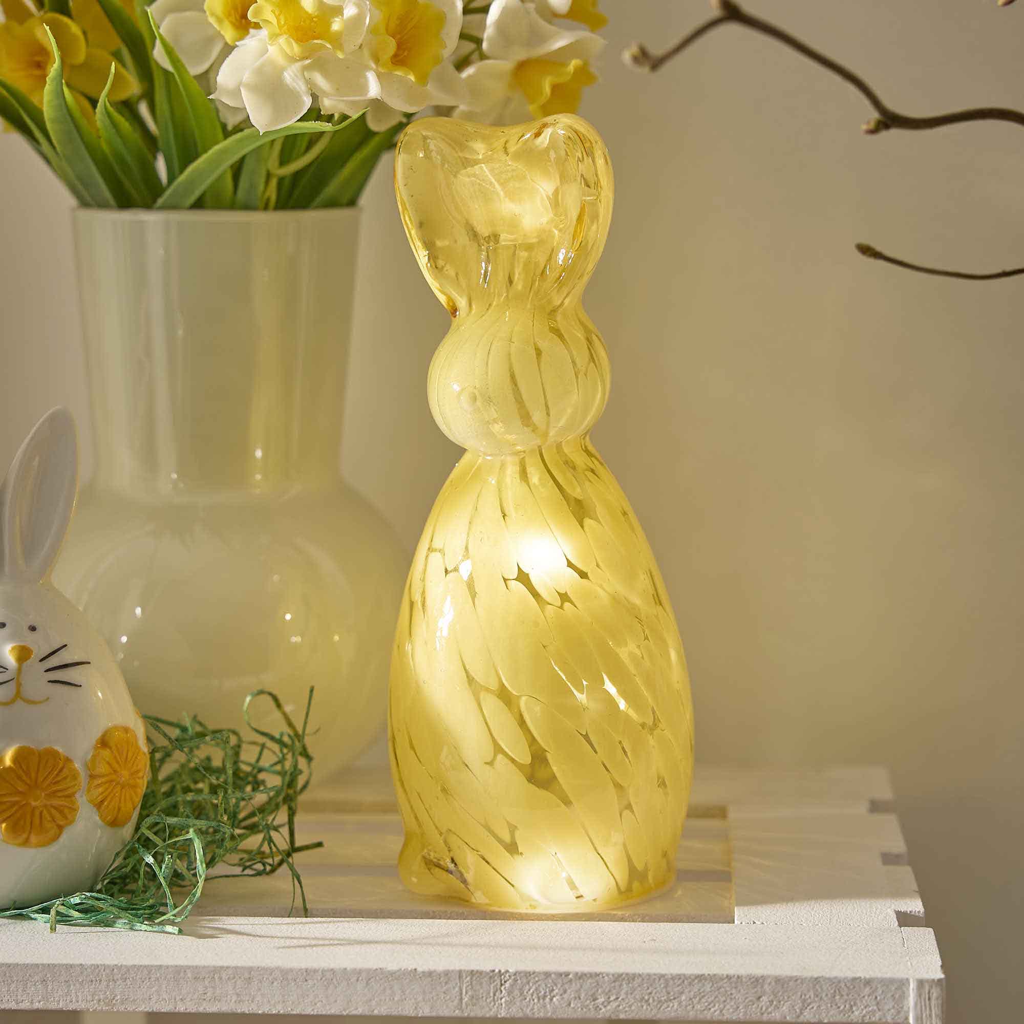 LED-Hase, gelb, 20 cm
