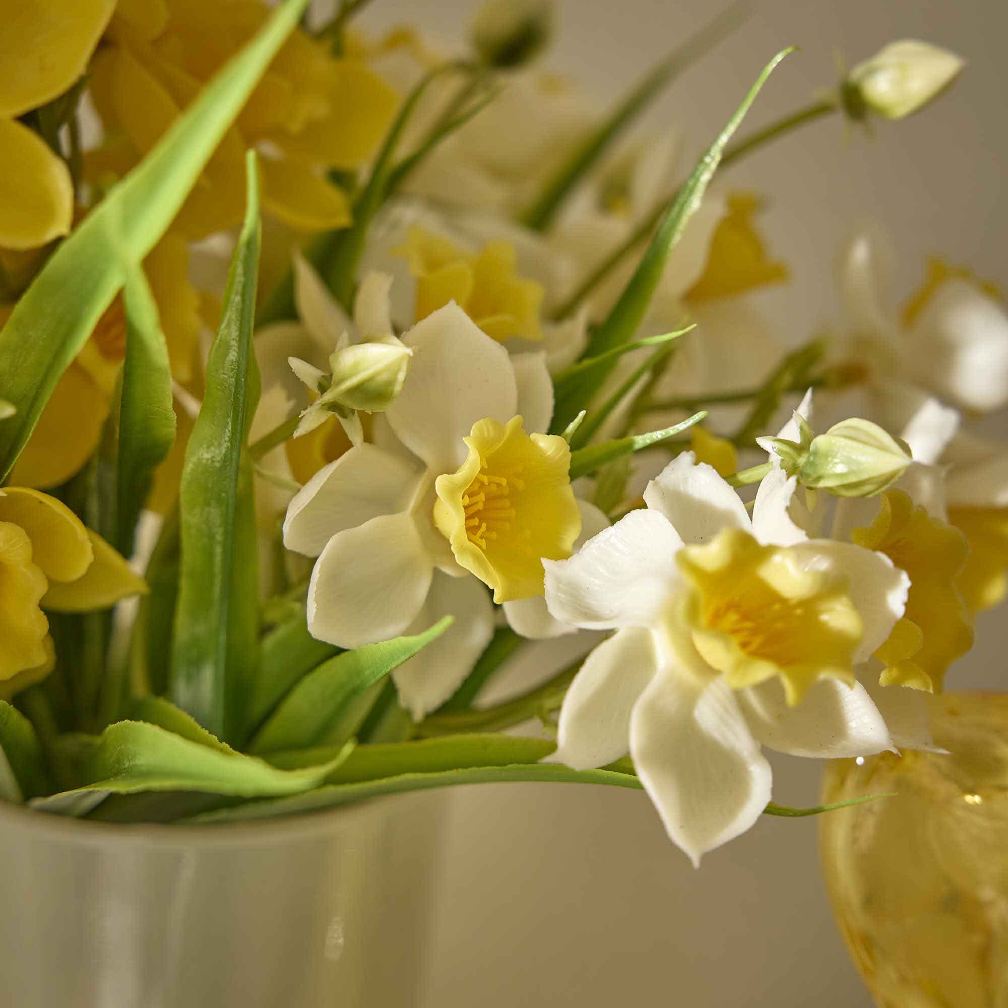 Strauß Narzisse, weiß, 34 cm