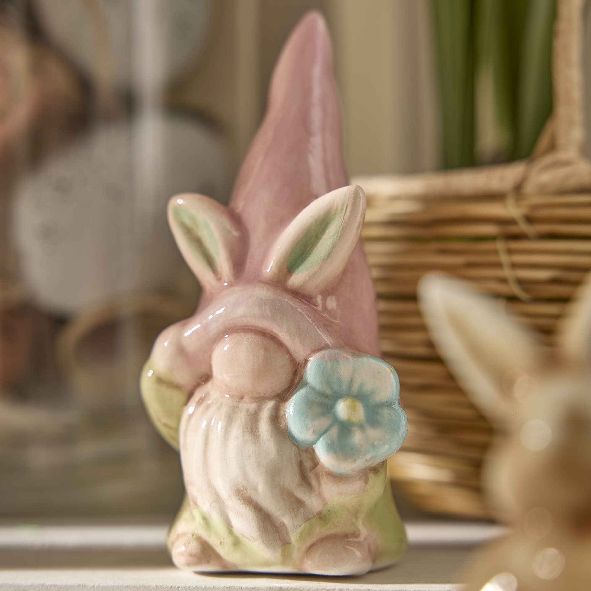 Wichtel mit Hasenohren, Blume/rosa, 10 cm