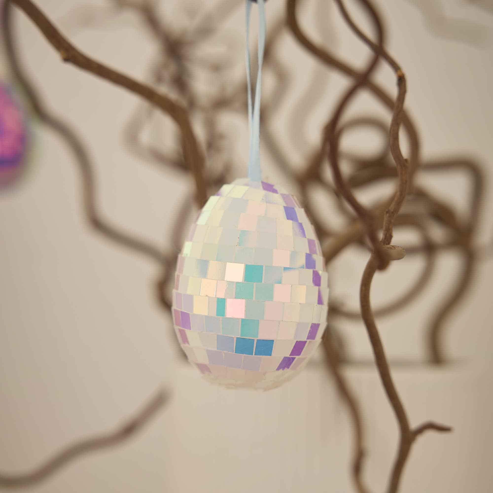 Anhänger Ei, Mosaik/irisierend, 6 cm