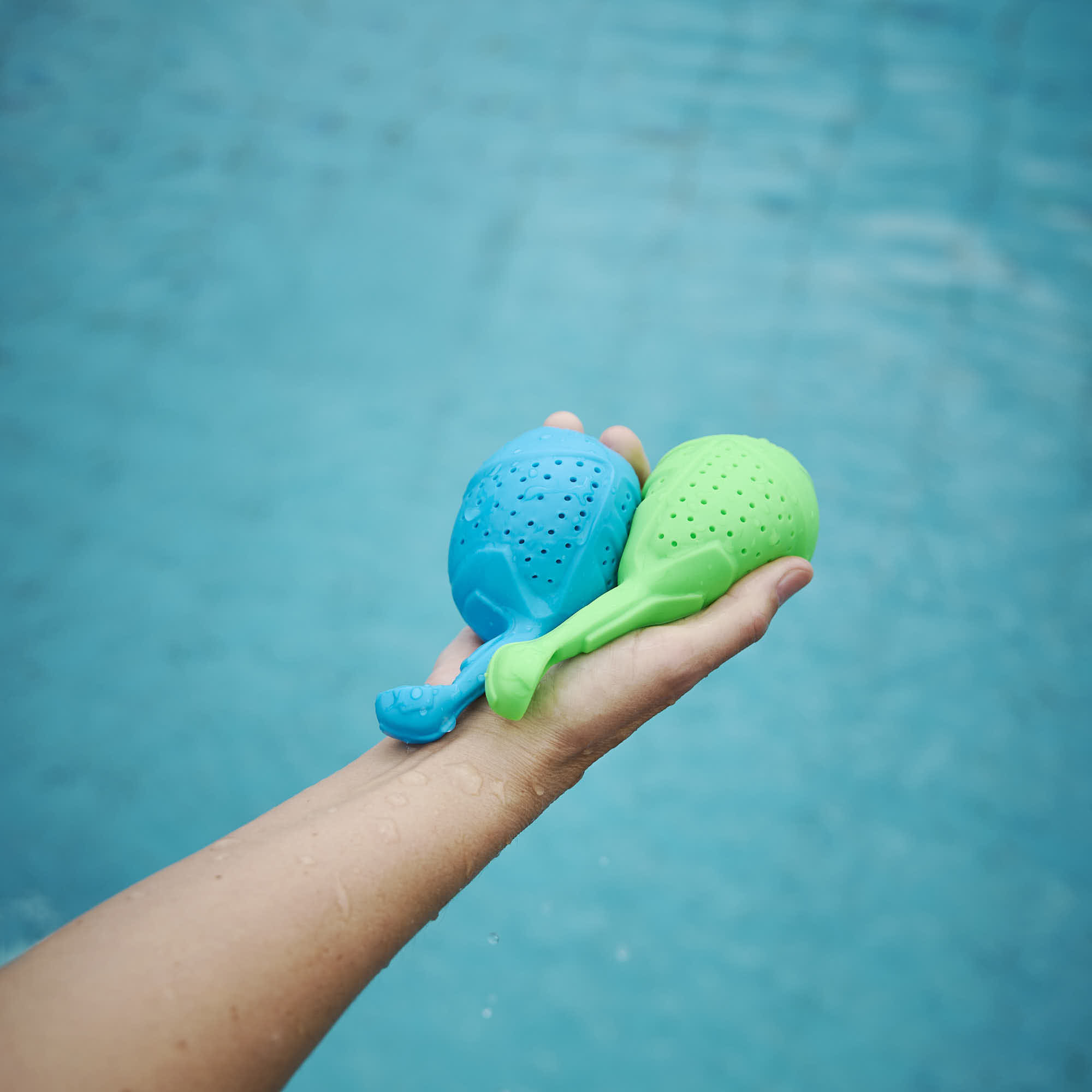 2er Set Splash-Wasserbombe, grün/blau