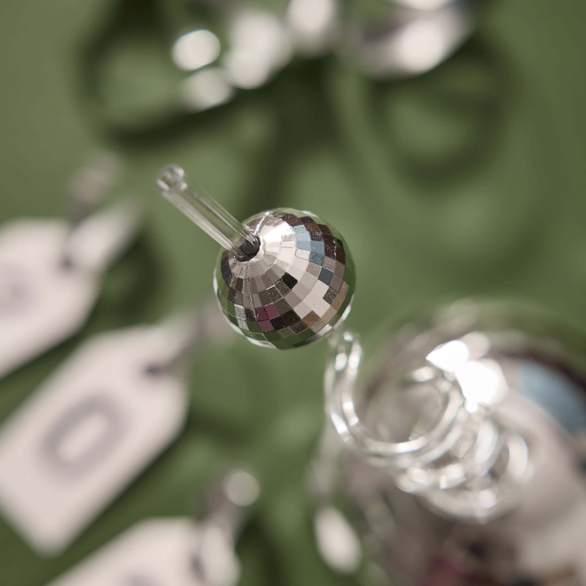 Trinkbecher Discokugel, silber, 11 cm