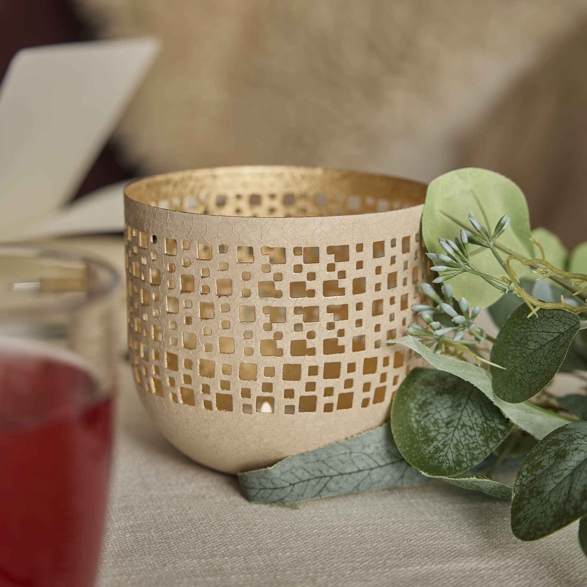 Windlicht Durchbruch, altrosa, 11.5 x 10.4 cm