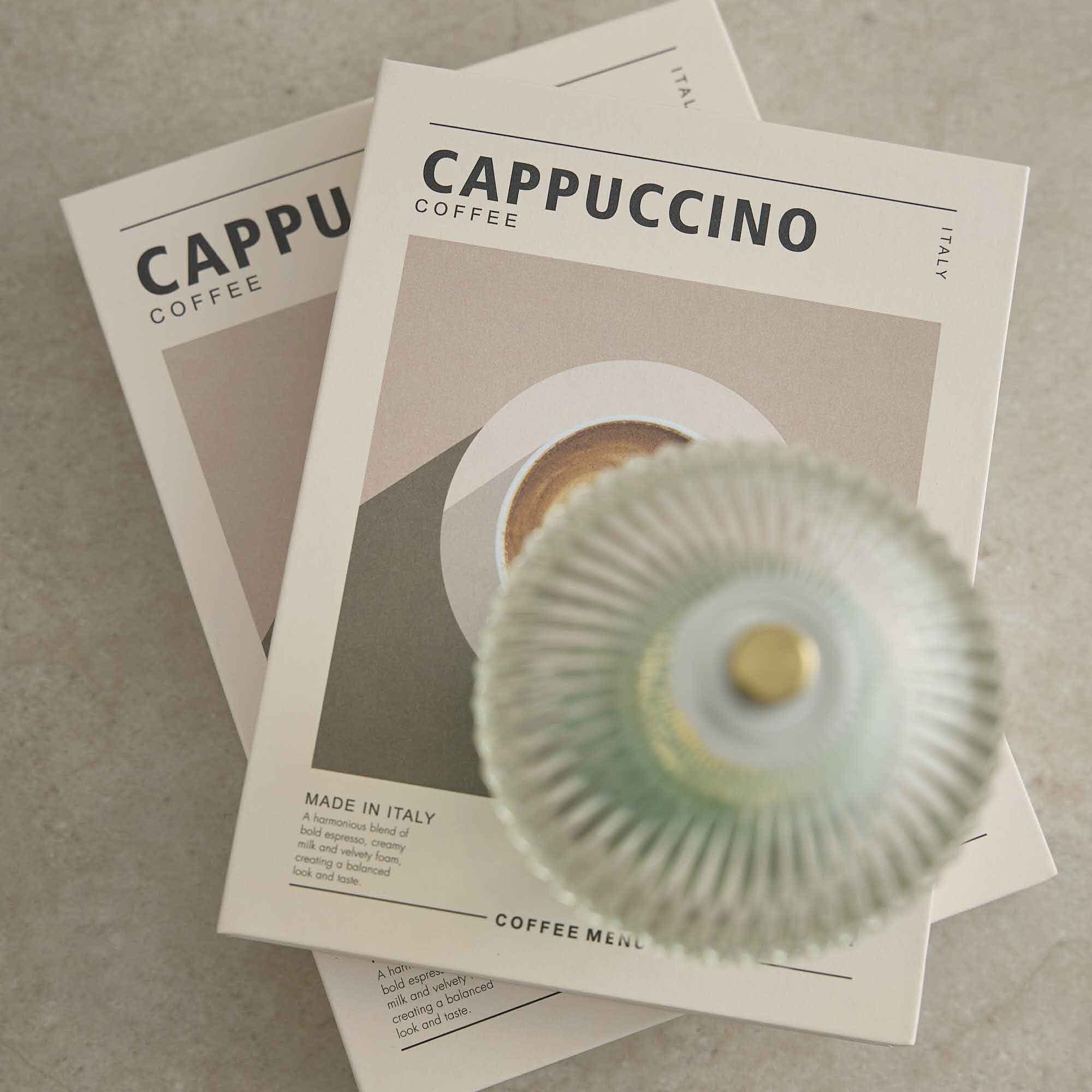 2er Set Buchkarton Kaffee, Cappuccino