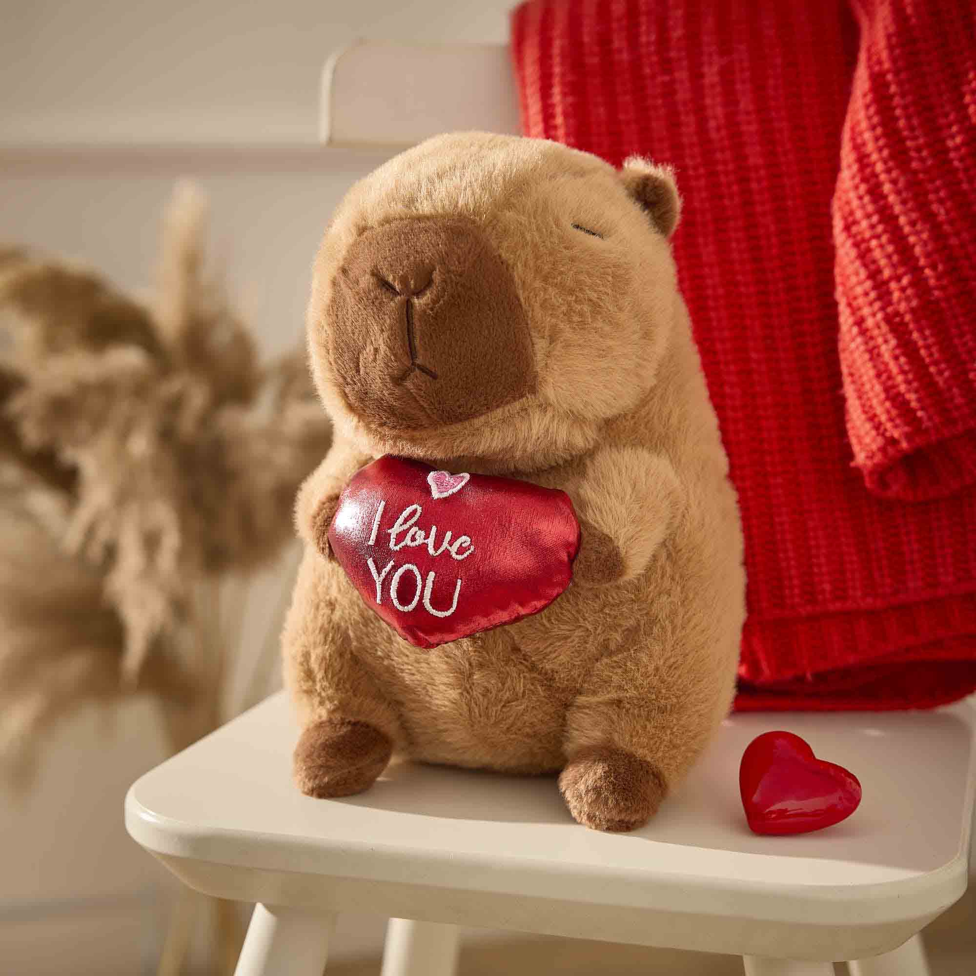 Kuscheltier Capybara mit Herz, 22 cm