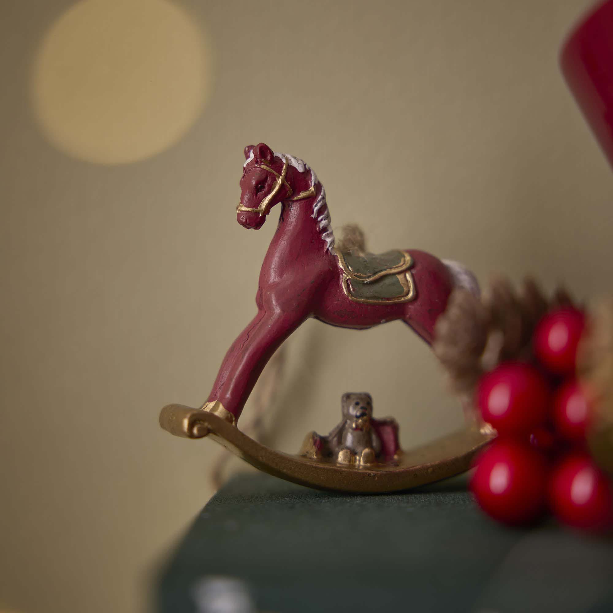 Anhänger Schaukelpferd, rot, 7 cm