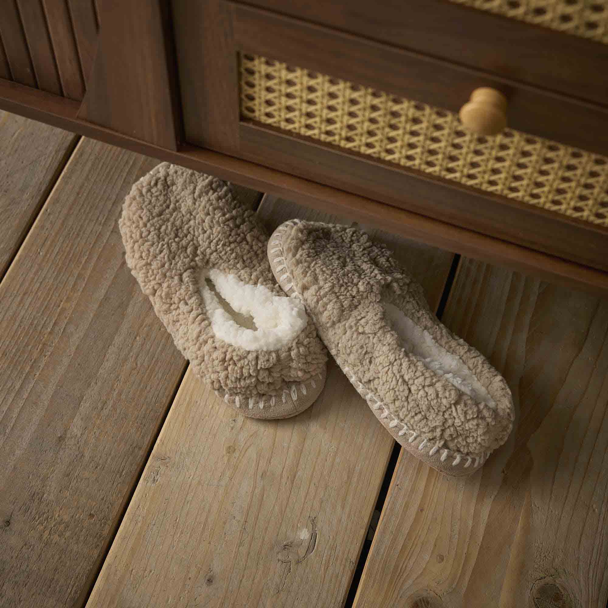 Hausschuhe Teddy, braun, Gr. 35-38