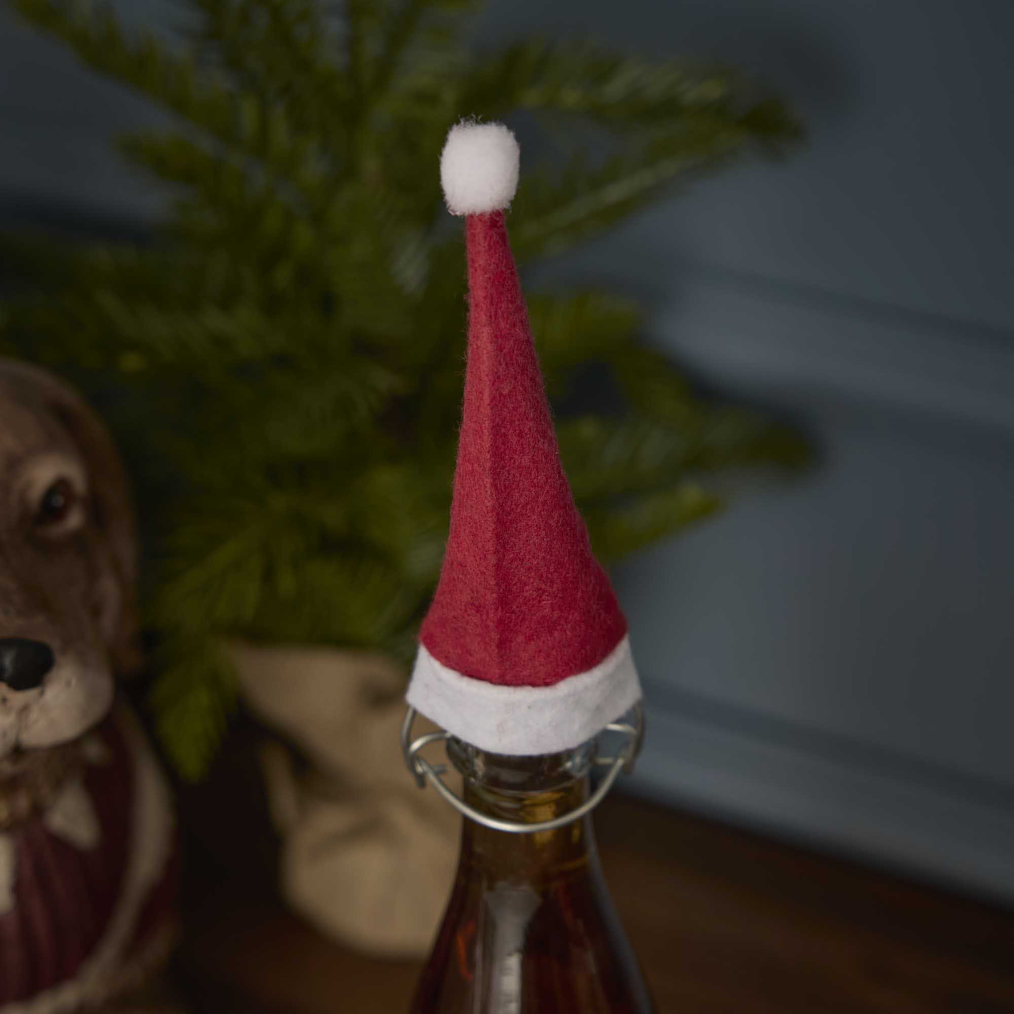 4er Set Flaschenmütze Xmas, rot