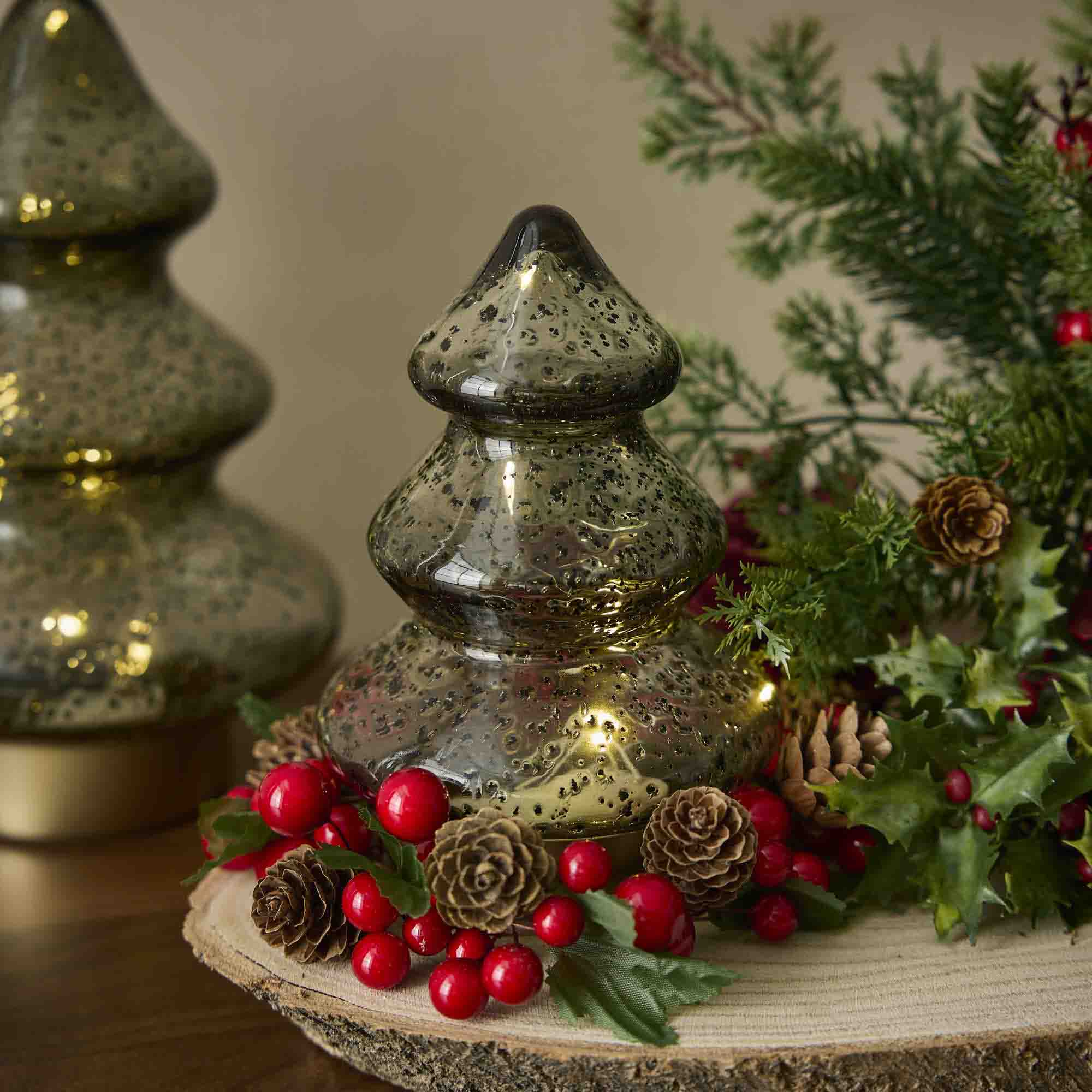 LED-Tanne Punkte, grün, 15 cm