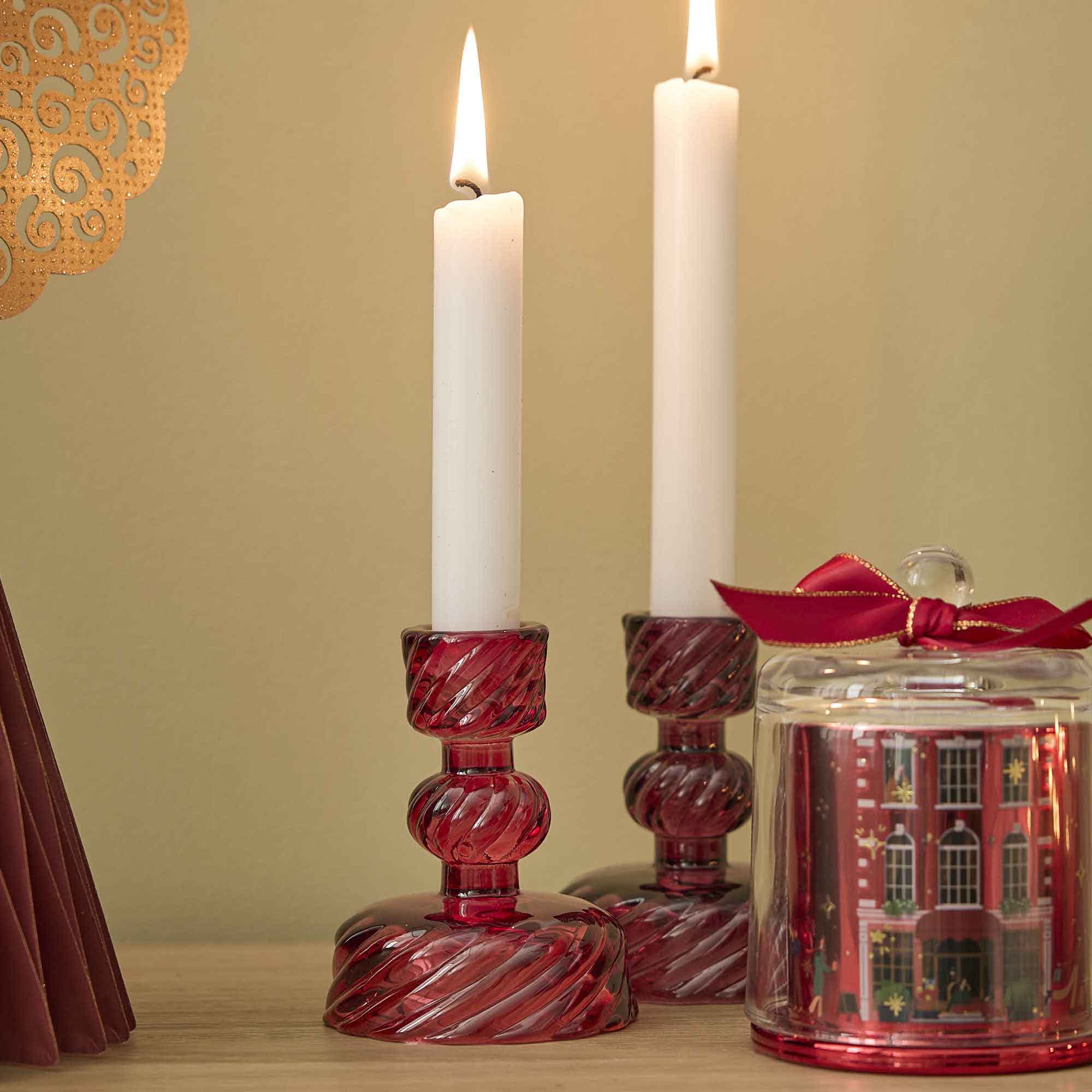 Kerzenständer York, rot, 8 x 10 cm