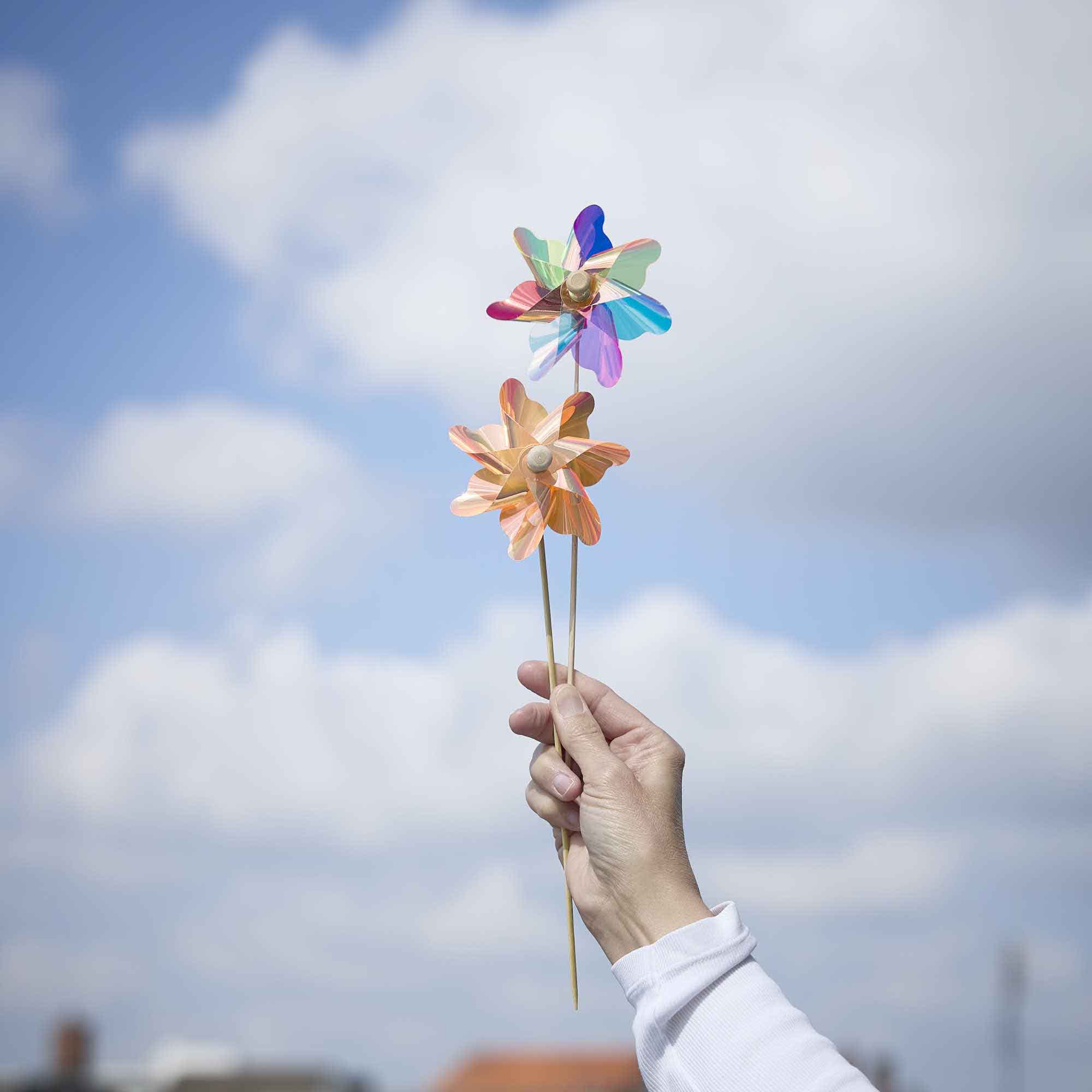 Windmühle irisierend, orange, 8.5 x 28.5 cm
