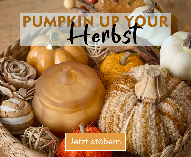 Verschiedene Deko-Kürbisse in orange, braun und creme verlinkt auf Herbstdeko