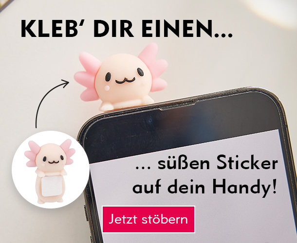 Axolotl-Handysticker verlinkt auf die Suche Handysticker