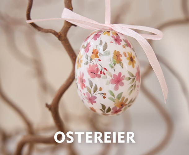 H&auml;ngendes Osterei mit Blumenmotiv verlinkt auf die Kategorie Ostereier