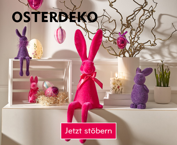 Entdecke Osterdeko bei Nanu-Nana Pinker Flockhase mit langen Beinen verlinkt auf die Kategorie Osterdeko