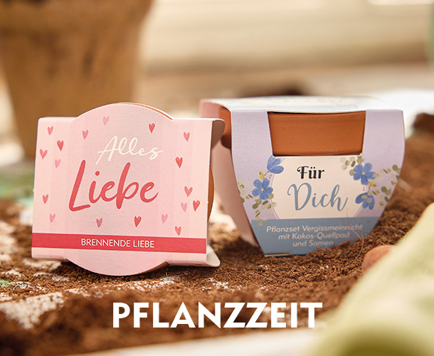 Zwei kleine Pflanzsets zum Verschenken verlinkt auf Pflanzzeit