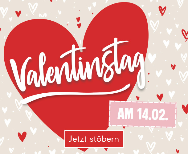 Entdecke Valentinstagsgeschenke bei Nanu-Nana Herz mit Schriftzug Valentinstag verlinkt auf die Kategorie Valentinstag
