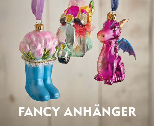 Drei hängende Glas-Ornament verlinkt auf Fancy Anhänger